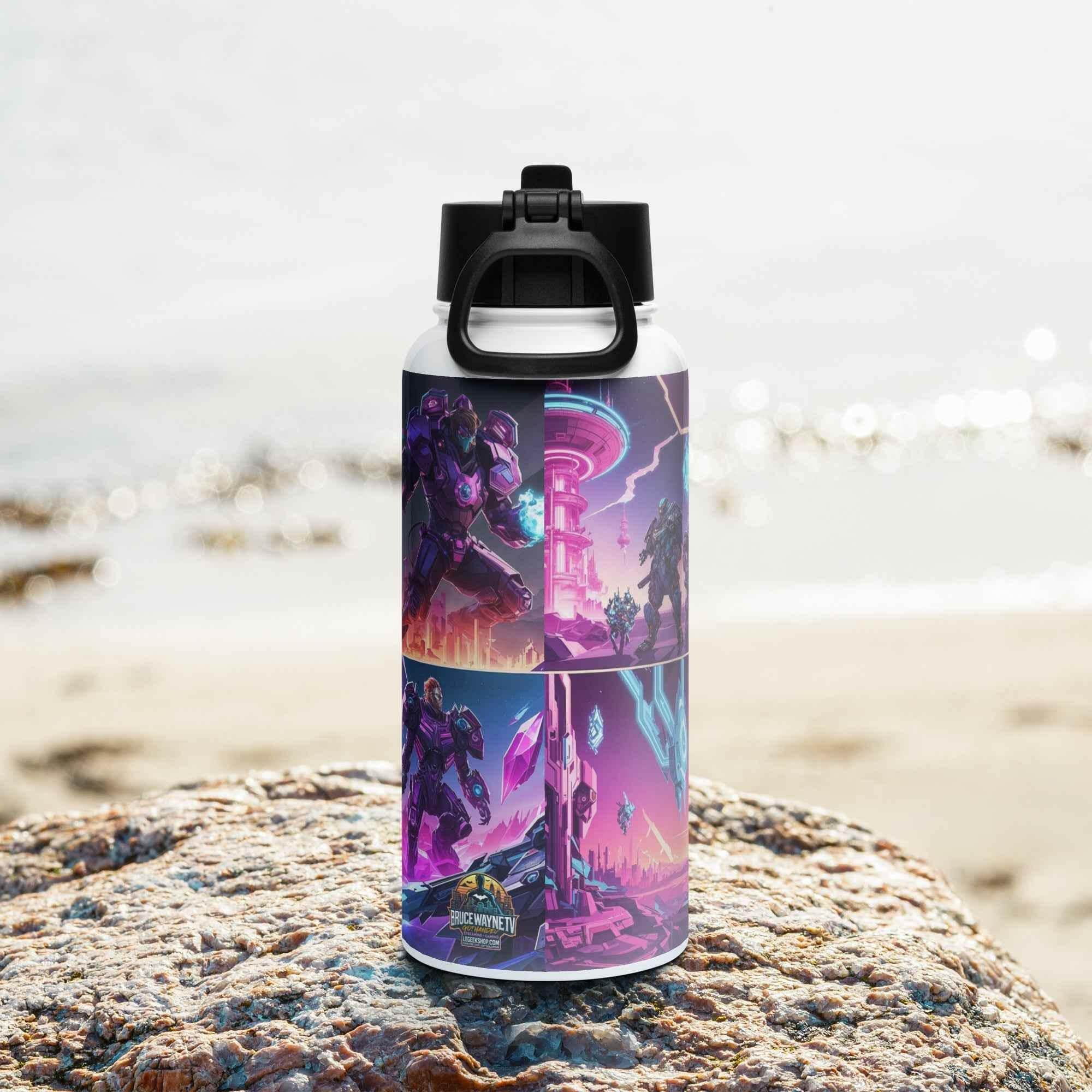 Bouteille d'Eau en Acier Inoxydable avec Paille - 950ml, Néo-Gardiens - Legeekshop