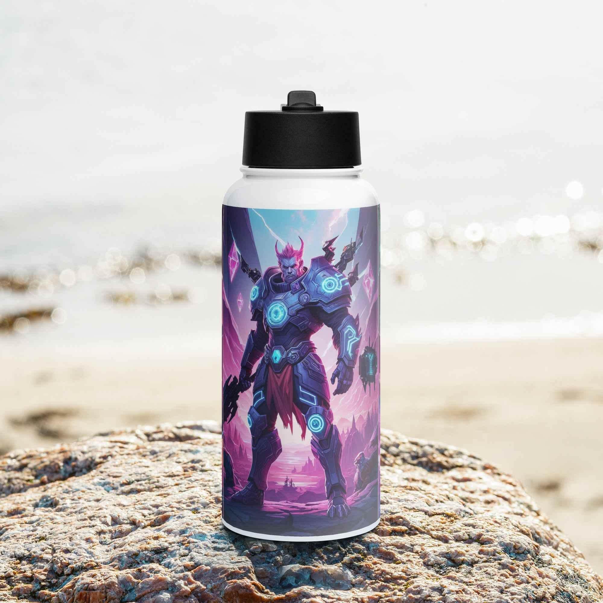 Bouteille d'Eau en Acier Inoxydable avec Paille - 950ml, Néo-Gardiens - Legeekshop