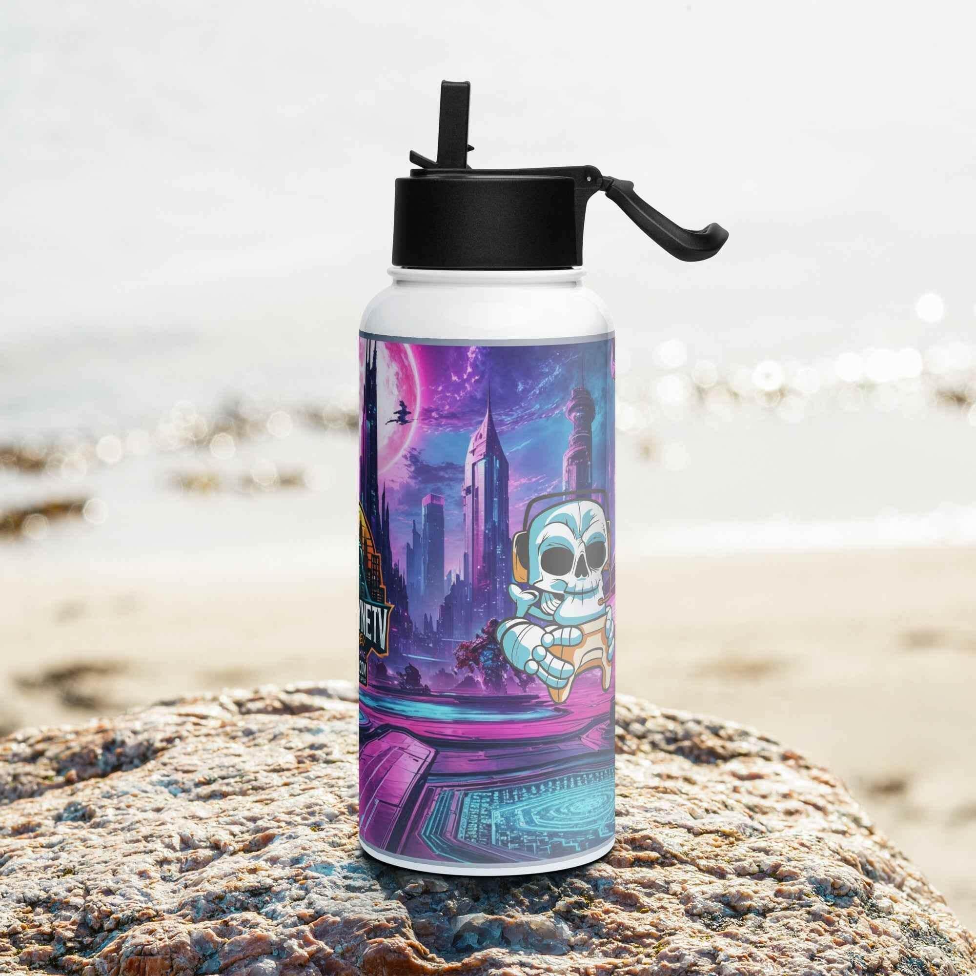 Bouteille d'eau en acier inoxydable avec paille - 950 ml - Legeekshop