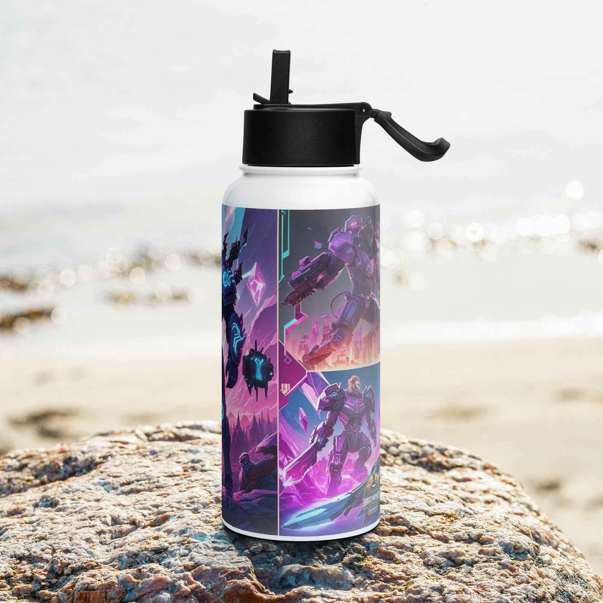 Bouteille d'Eau en Acier Inoxydable avec Paille - 950ml, Néo-Gardiens - Legeekshop