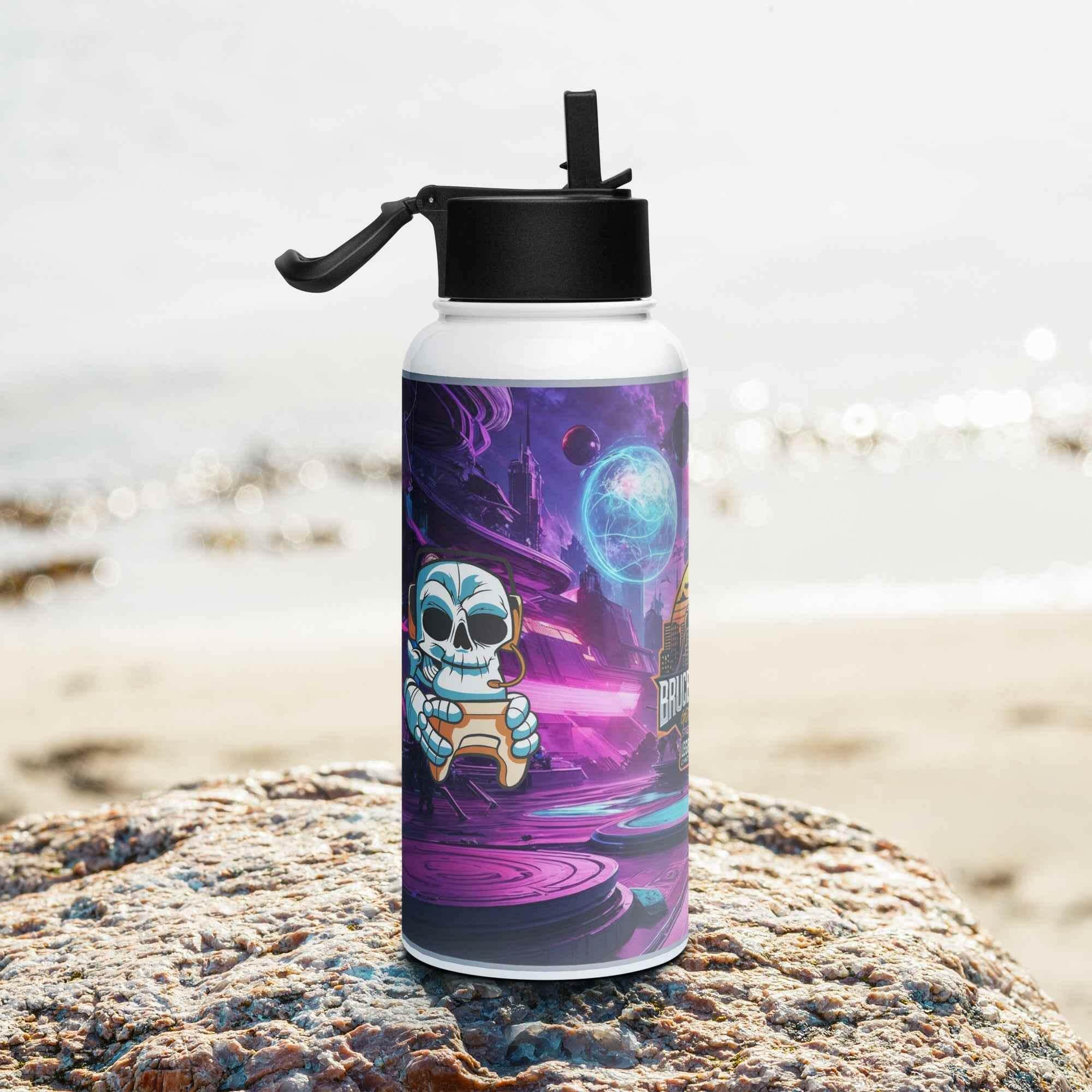 Bouteille d'eau en acier inoxydable avec paille - 950 ml - Legeekshop