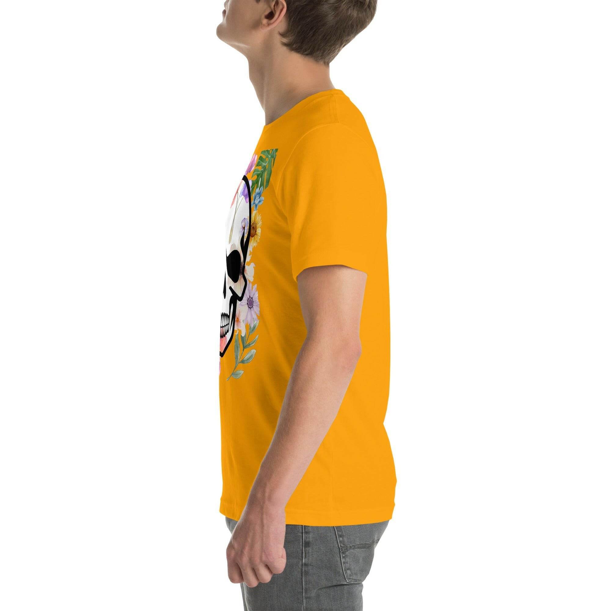 T-shirt Unisexe à Imprimé Crâne et Fleurs - Mode Estivale | Wayne Outfitters - Legeekshop