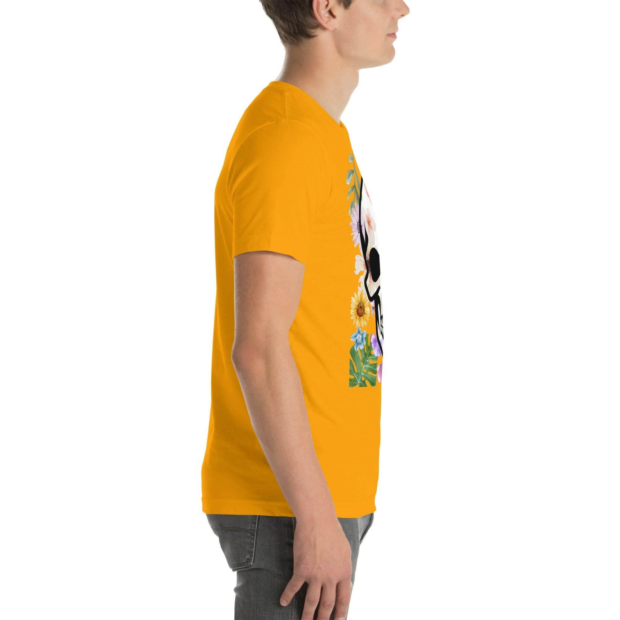 T-shirt Unisexe à Imprimé Crâne et Fleurs - Mode Estivale | Wayne Outfitters - Legeekshop