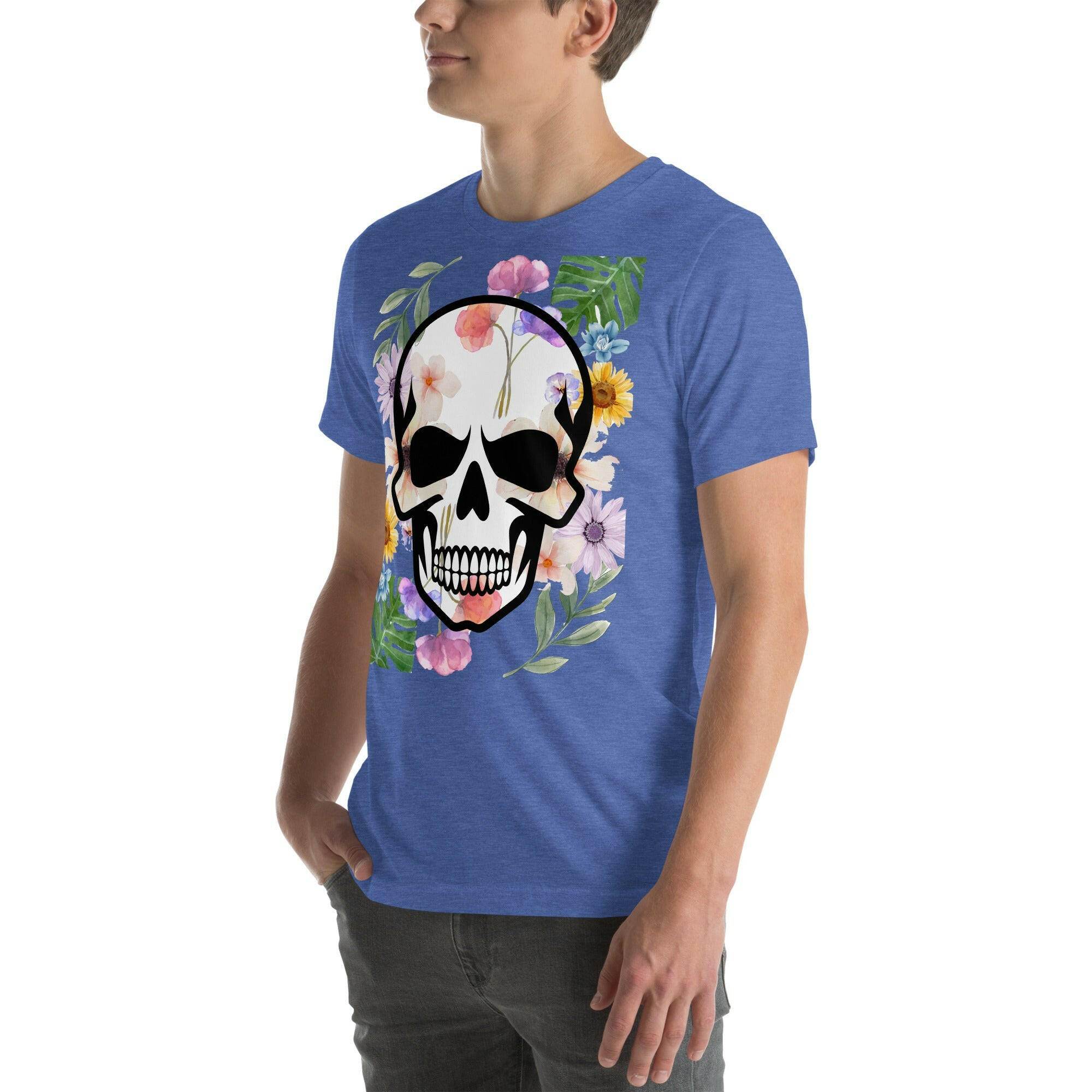 T-shirt Unisexe à Imprimé Crâne et Fleurs - Mode Estivale | Wayne Outfitters - Legeekshop