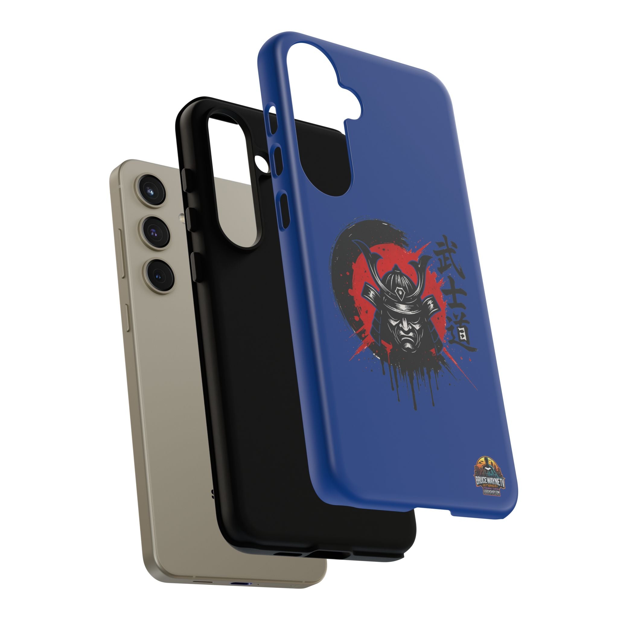 📱 samurai phone case Bleue foncé – coque renforcée Pixel & Galaxy 📱