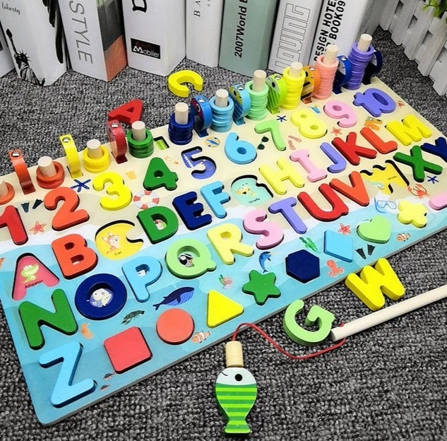 Puzzle 3D Alphabet Chiffres Bébé Éducatif Géométrique Coloré