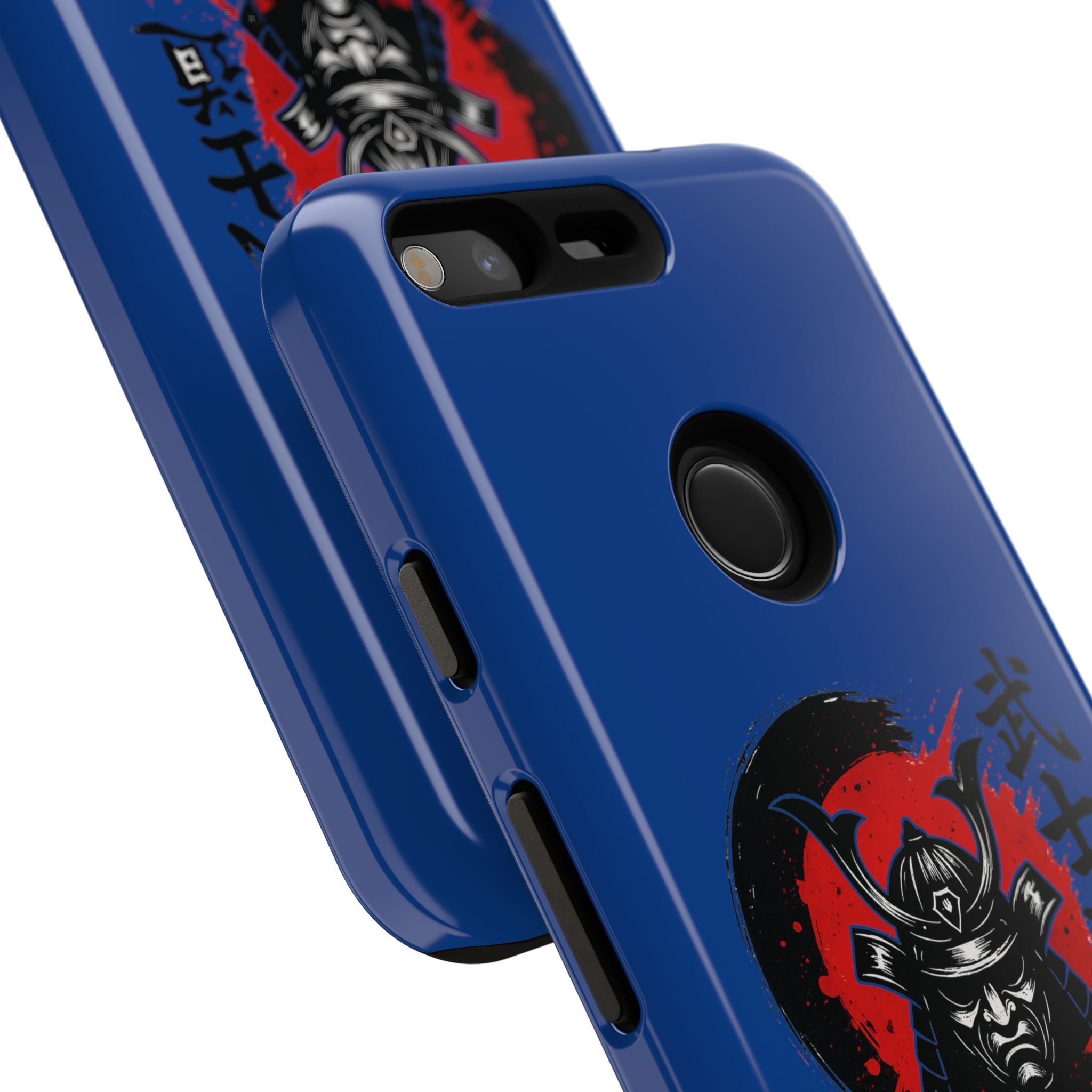 📱 samurai phone case Bleue foncé – coque renforcée Pixel & Galaxy 📱