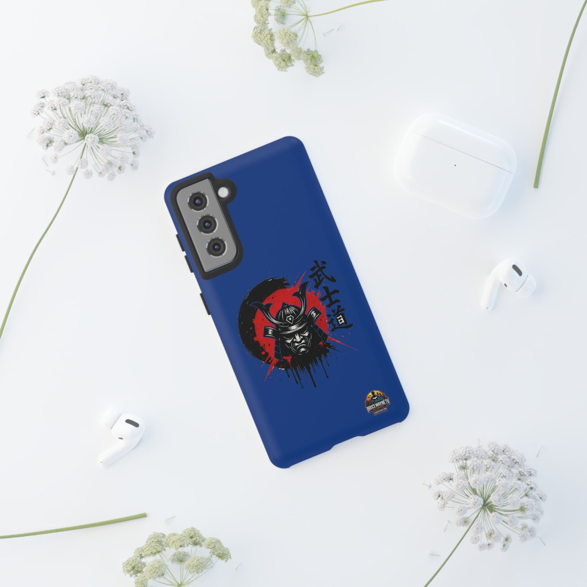 📱 samurai phone case Bleue foncé – coque renforcée Pixel & Galaxy 📱