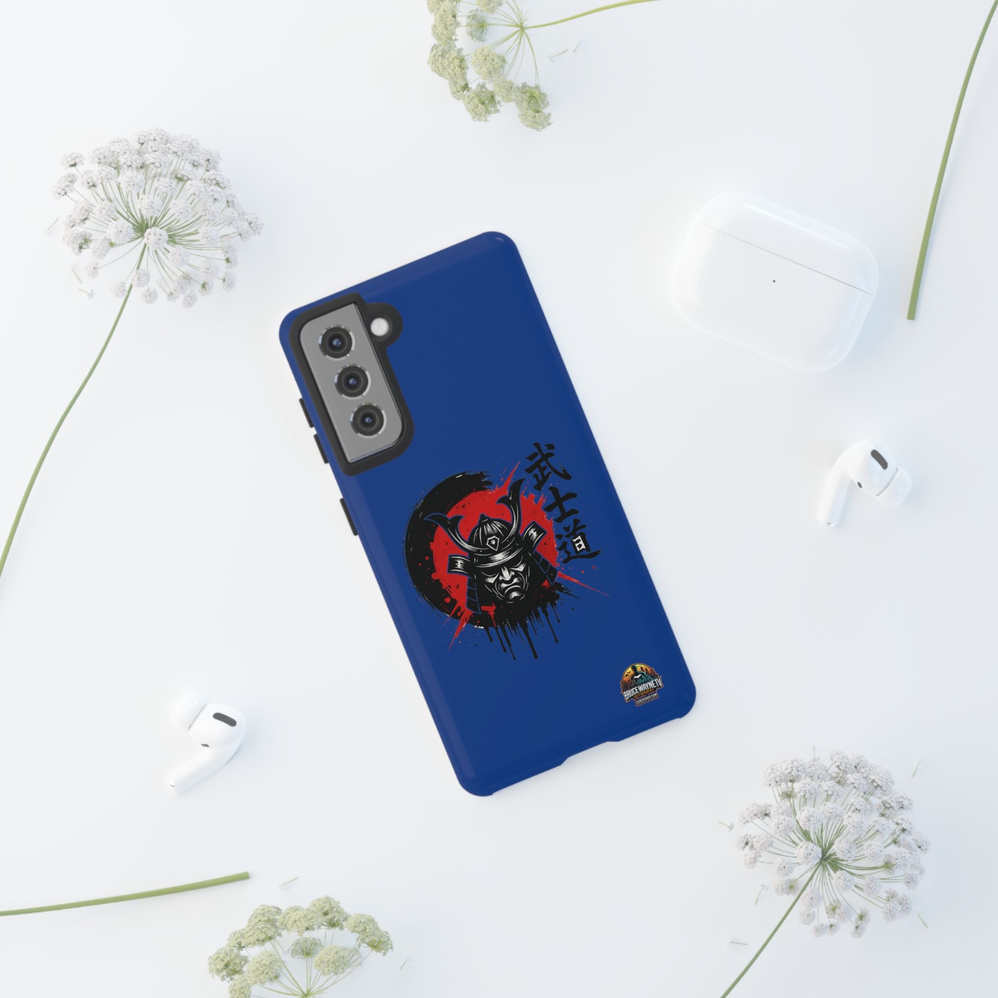 📱 samurai phone case Bleue foncé – coque renforcée Pixel & Galaxy 📱