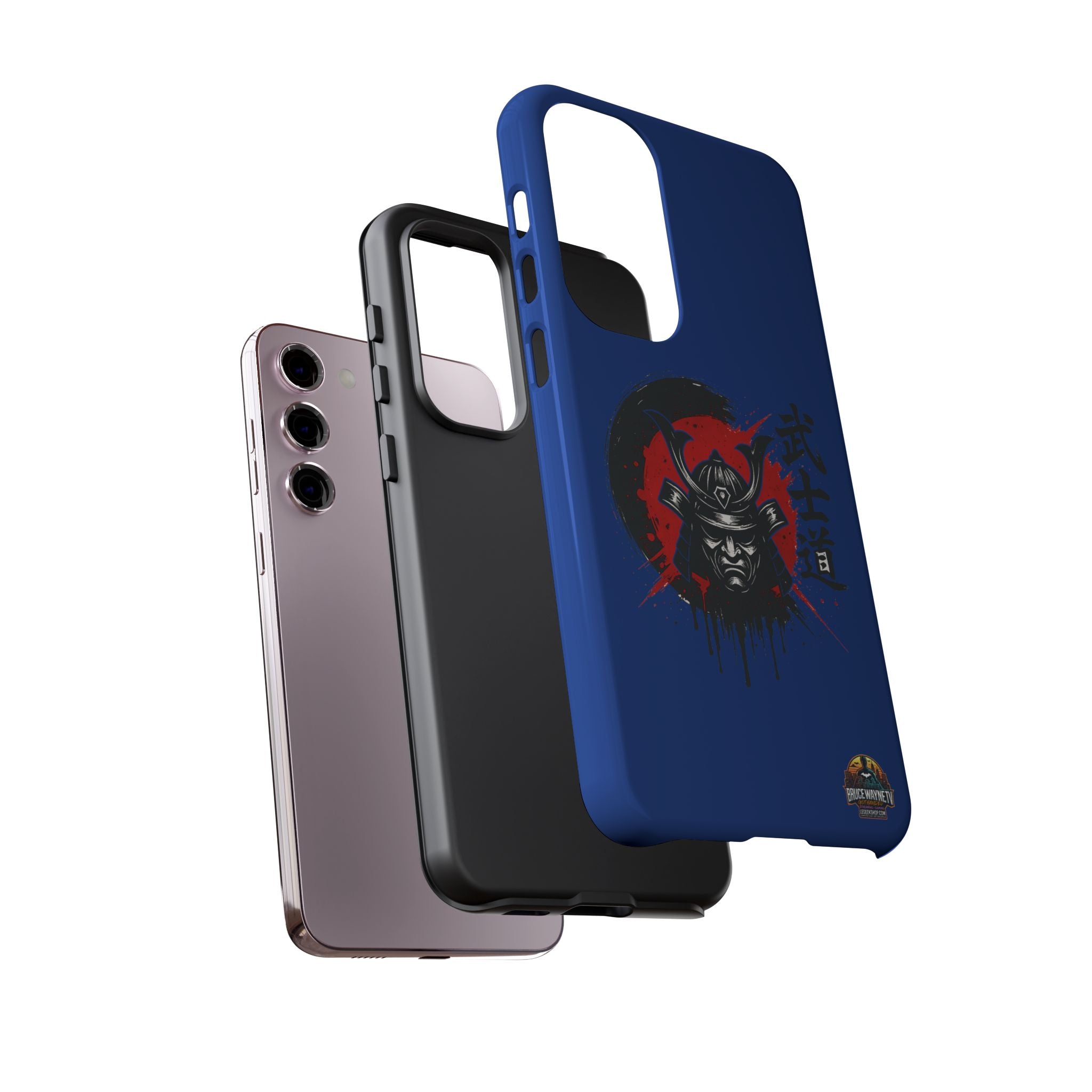 📱 samurai phone case Bleue foncé – coque renforcée Pixel & Galaxy 📱