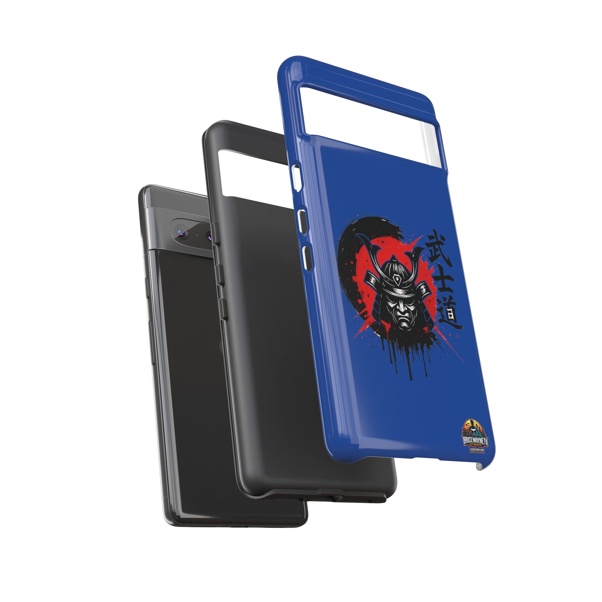 📱 samurai phone case Bleue foncé – coque renforcée Pixel & Galaxy 📱