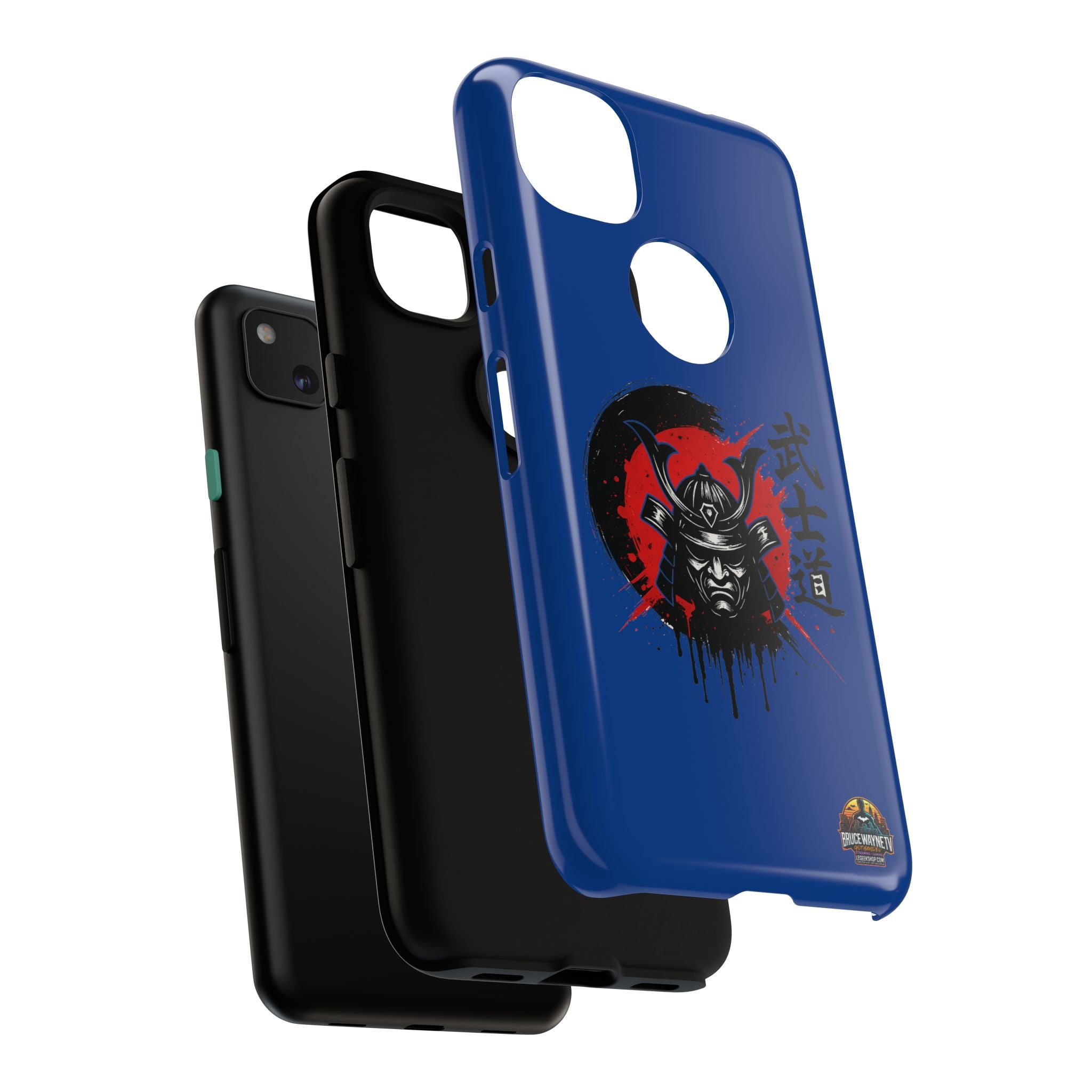 📱 samurai phone case Bleue foncé – coque renforcée Pixel & Galaxy 📱