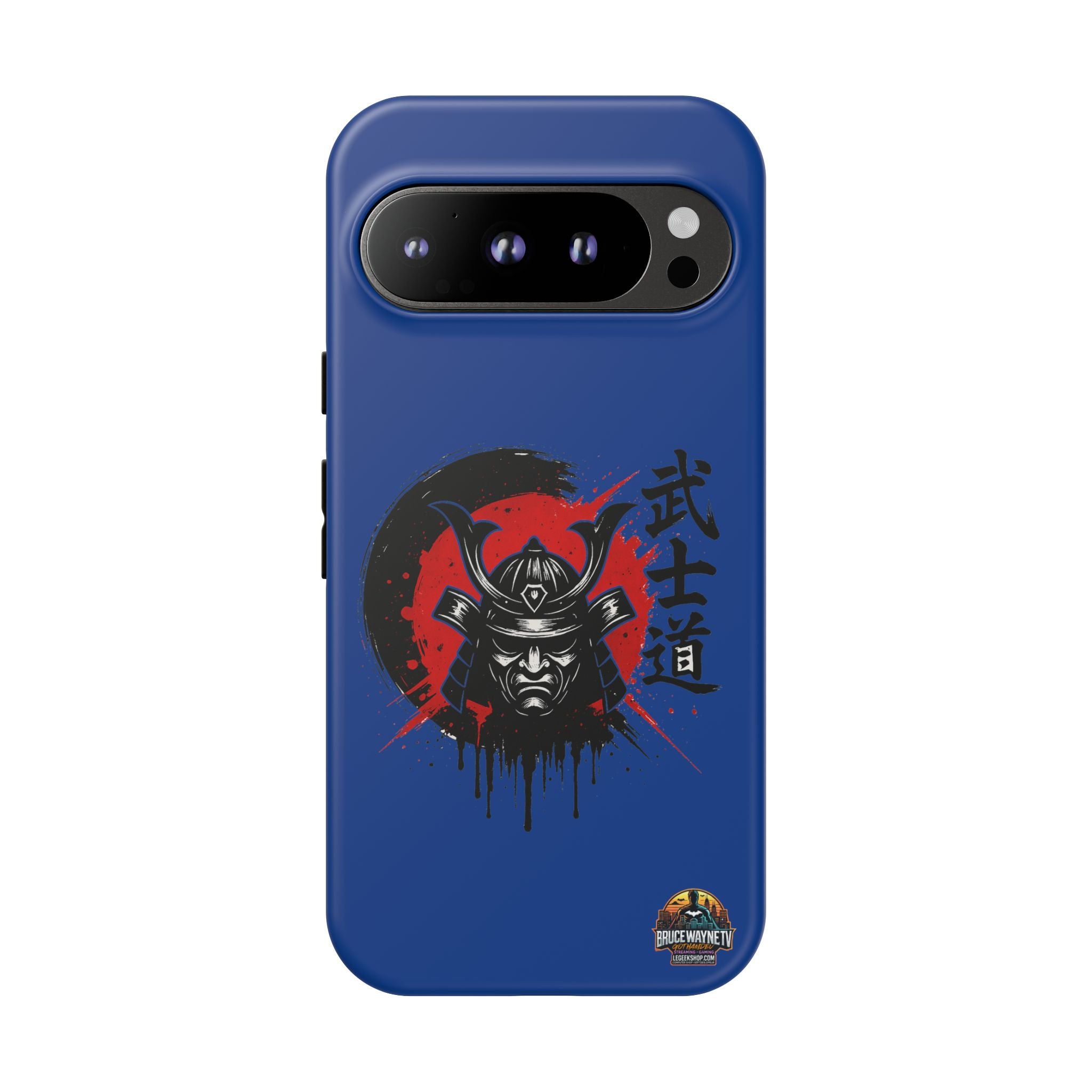 📱 samurai phone case Bleue foncé – coque renforcée Pixel & Galaxy 📱