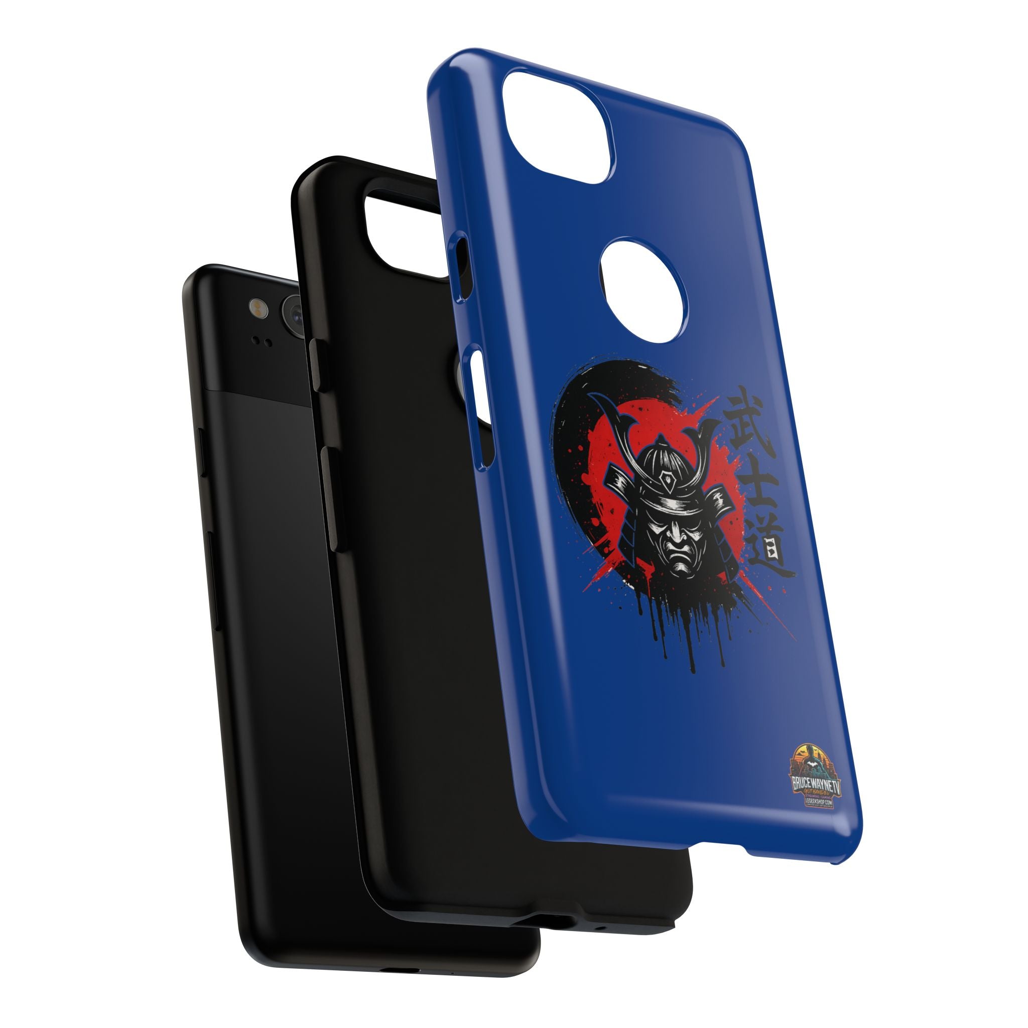 📱 samurai phone case Bleue foncé – coque renforcée Pixel & Galaxy 📱