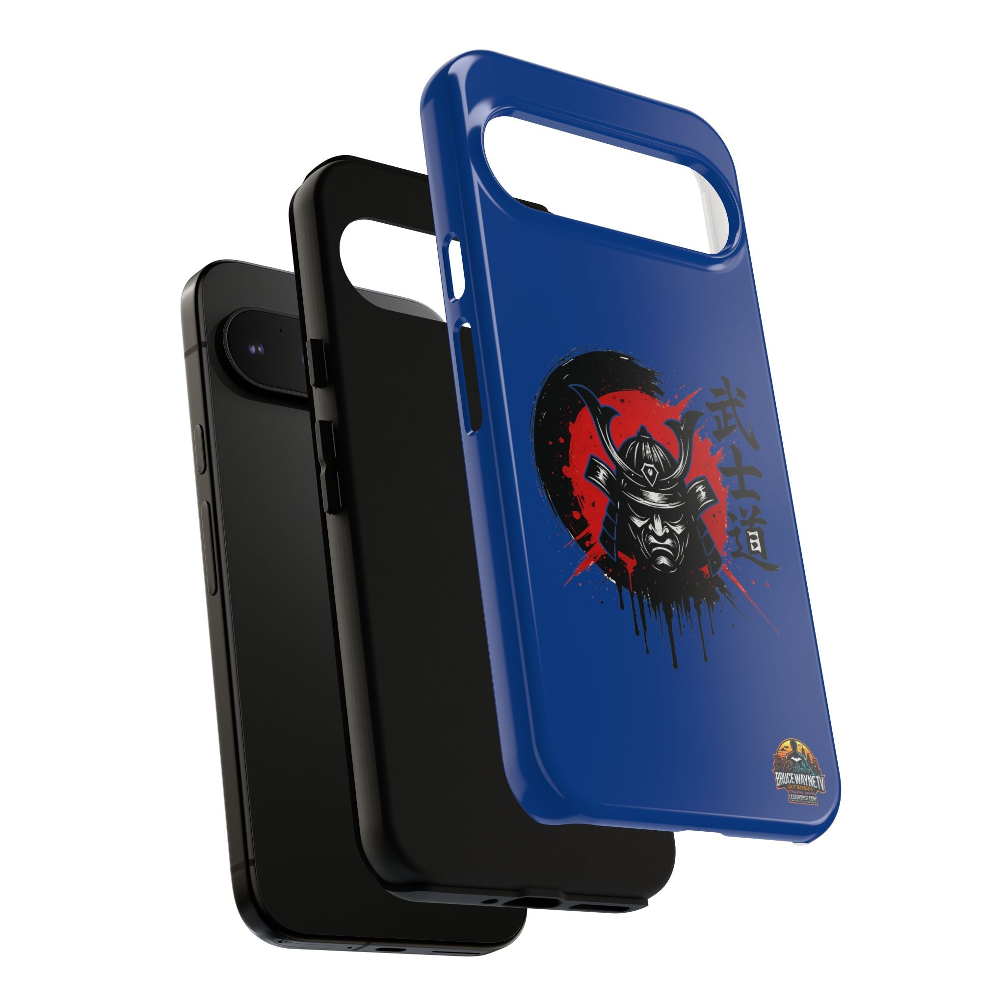 📱 samurai phone case Bleue foncé – coque renforcée Pixel & Galaxy 📱