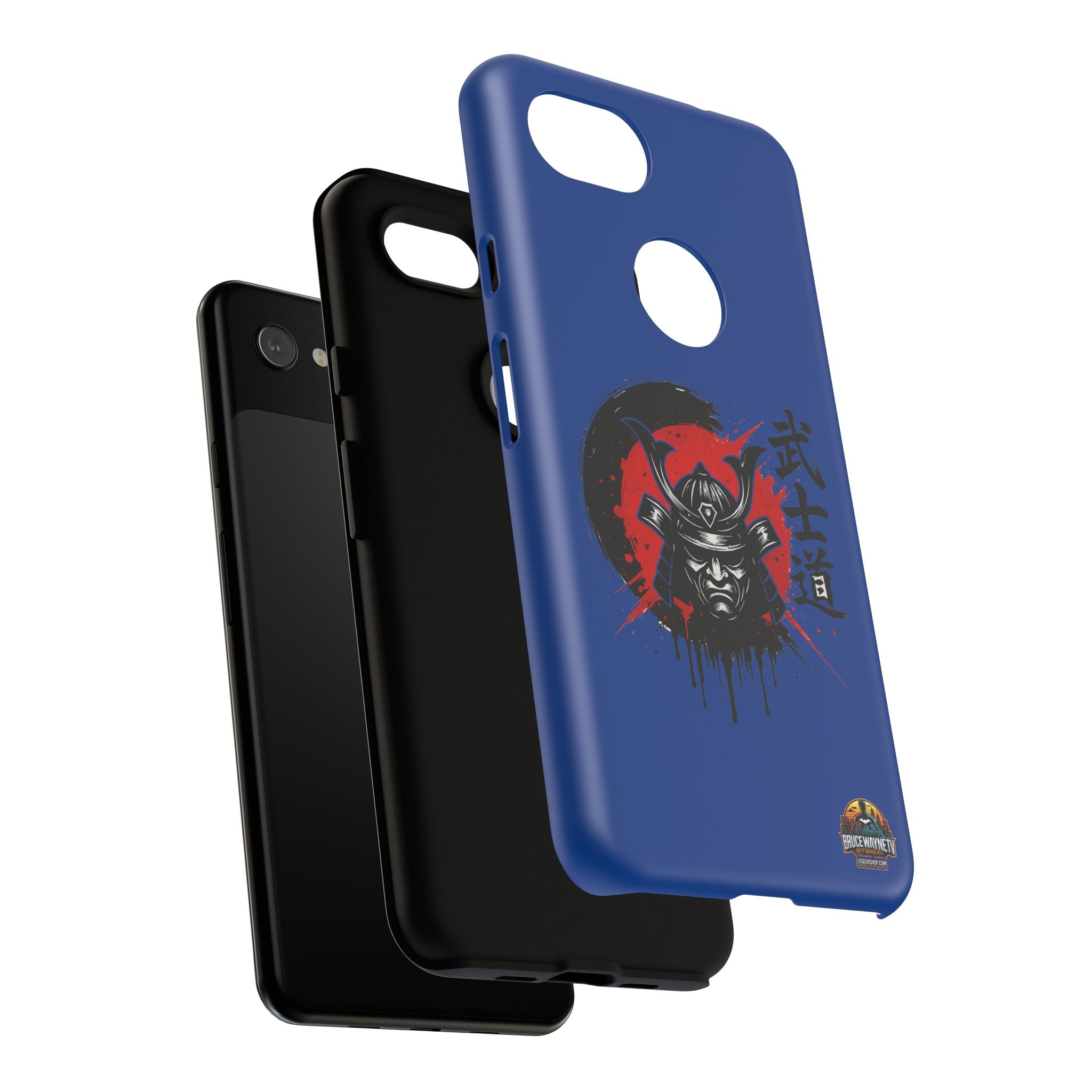 📱 samurai phone case Bleue foncé – coque renforcée Pixel & Galaxy 📱