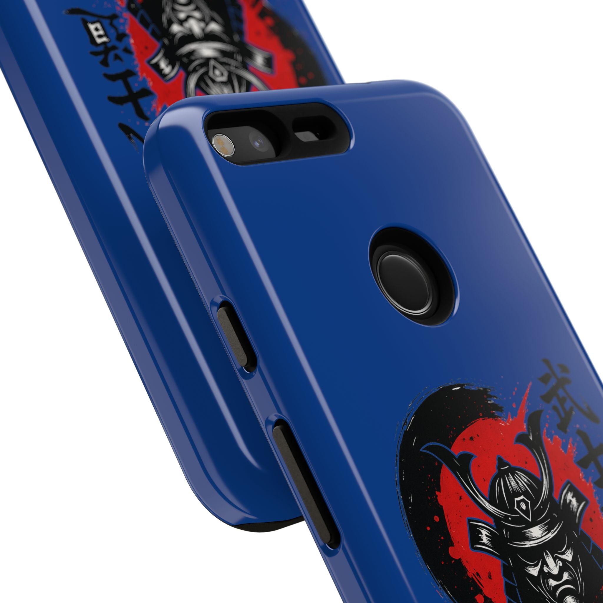 📱 samurai phone case Bleue foncé – coque renforcée Pixel & Galaxy 📱