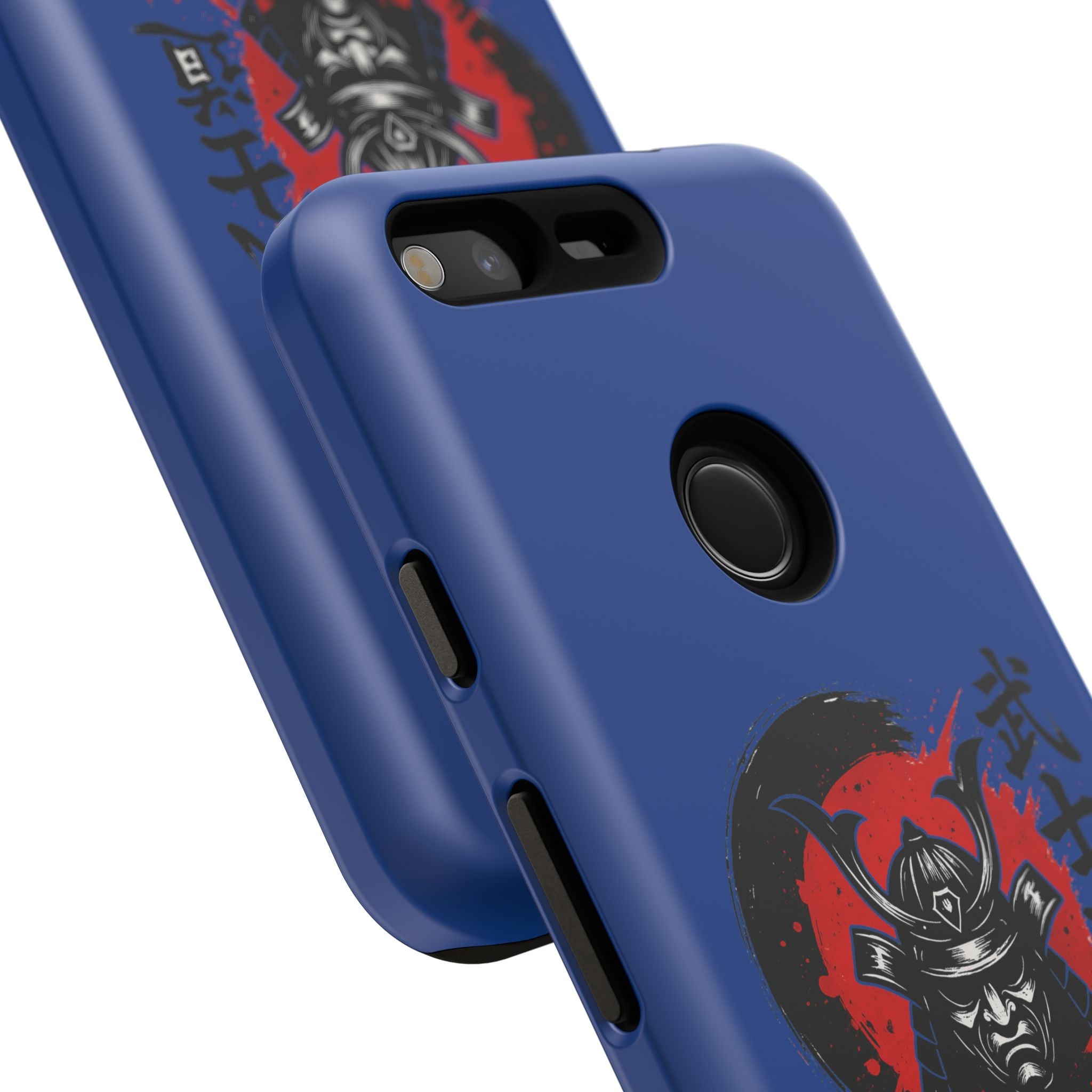 📱 samurai phone case Bleue foncé – coque renforcée Pixel & Galaxy 📱