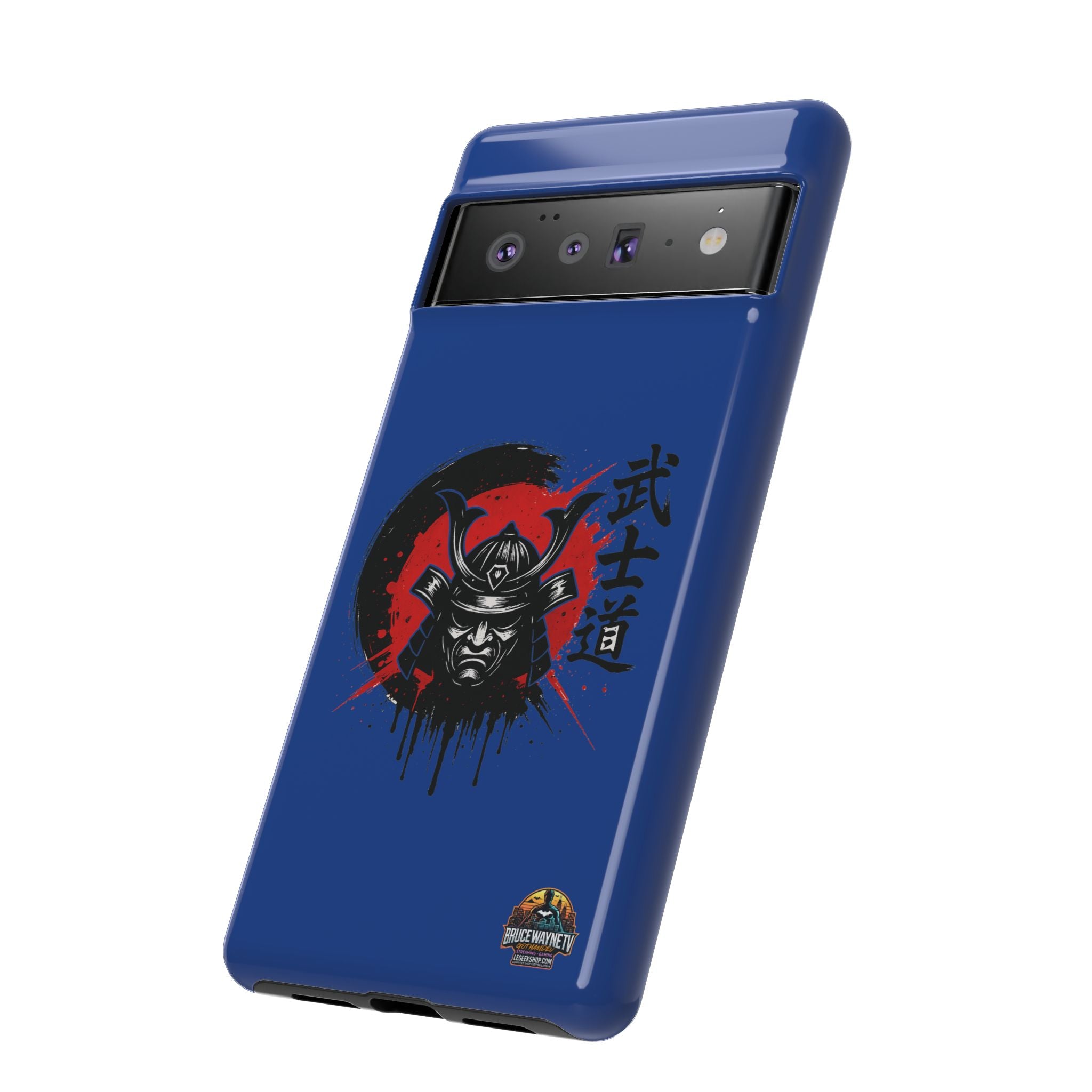 📱 samurai phone case Bleue foncé – coque renforcée Pixel & Galaxy 📱