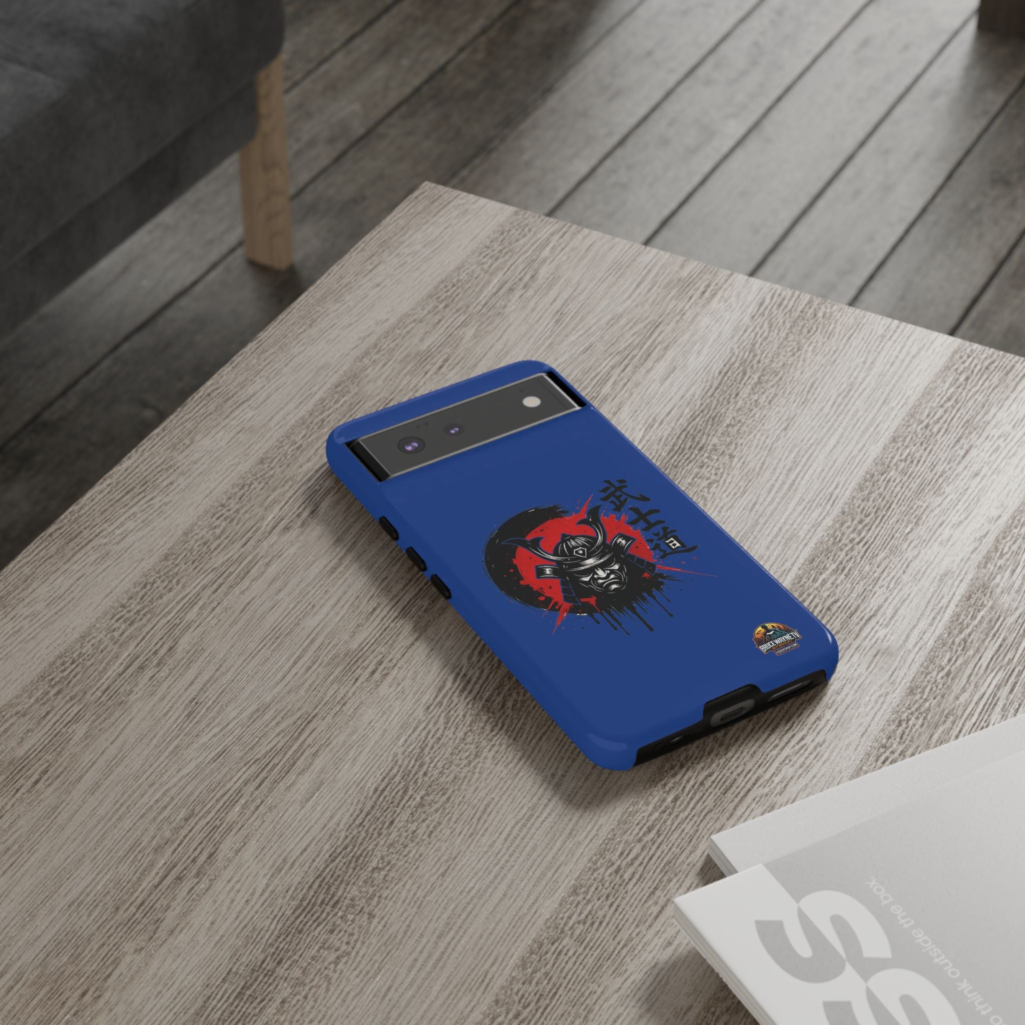 📱 samurai phone case Bleue foncé – coque renforcée Pixel & Galaxy 📱