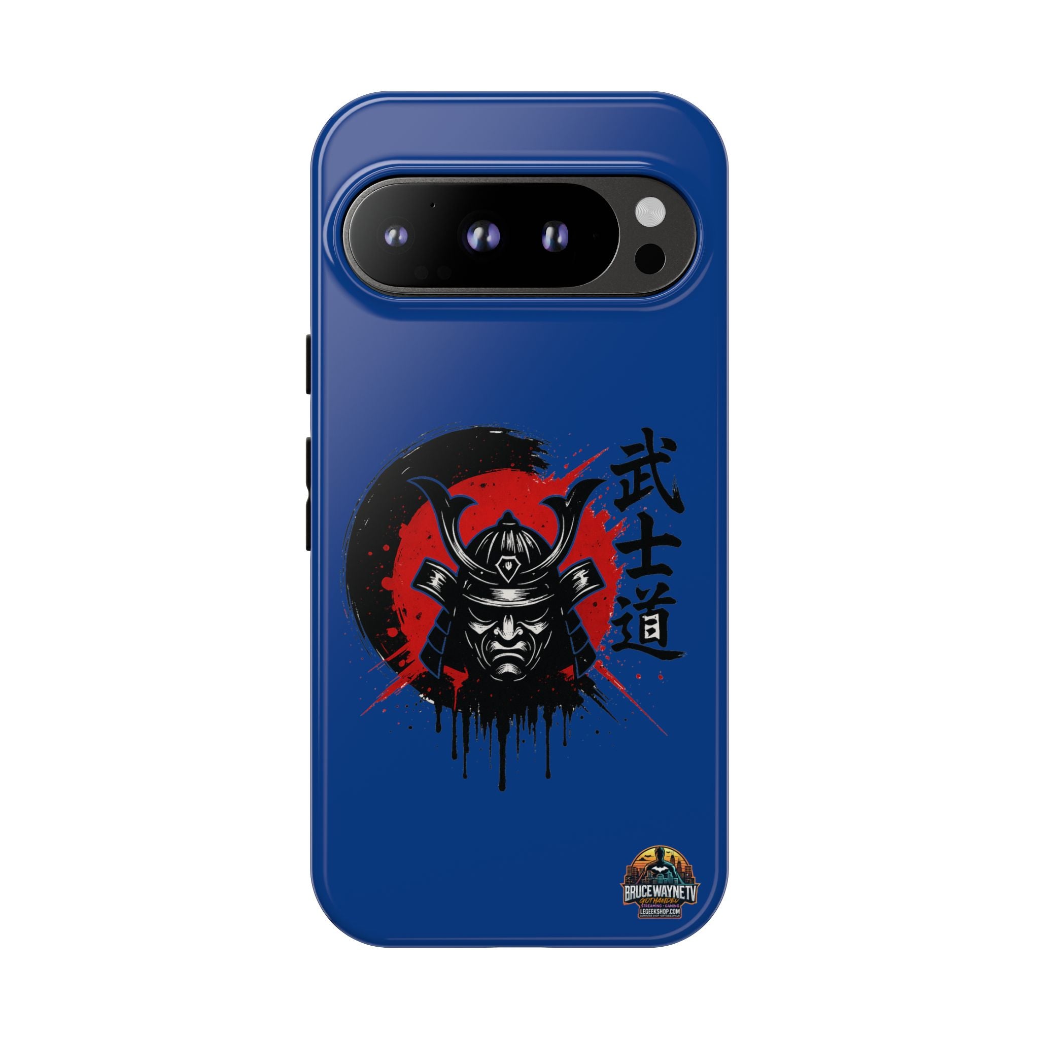 📱 samurai phone case Bleue foncé – coque renforcée Pixel & Galaxy 📱