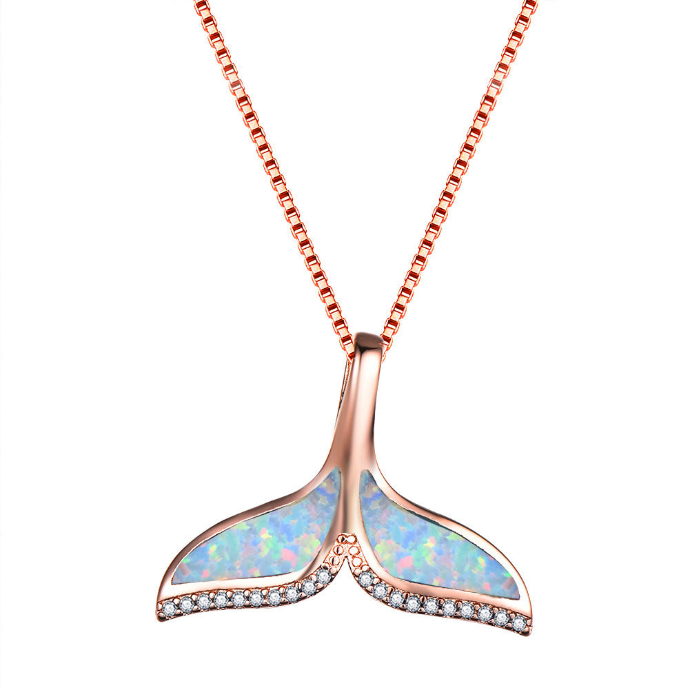 Collier Femme Pendentif Queue Poisson Cuivre Vintage