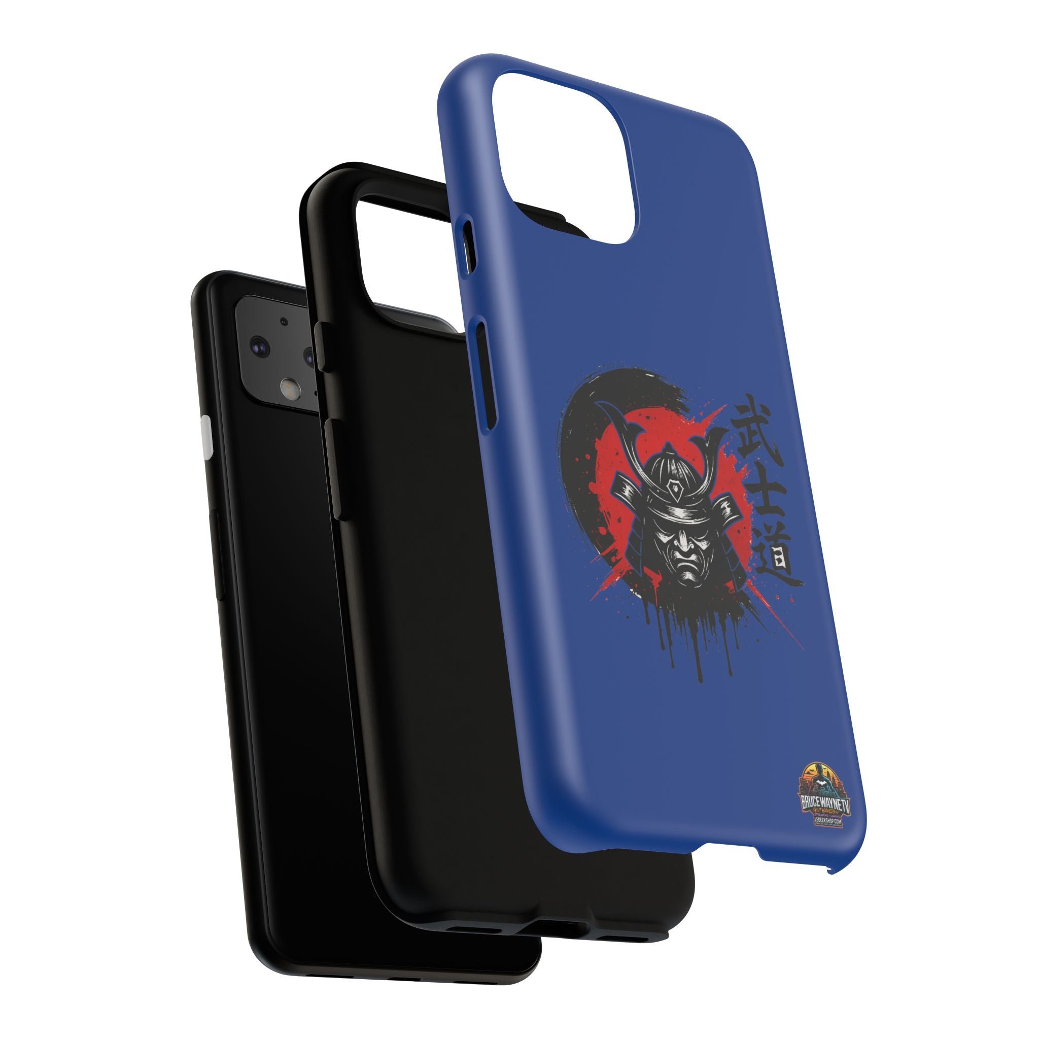 📱 samurai phone case Bleue foncé – coque renforcée Pixel & Galaxy 📱