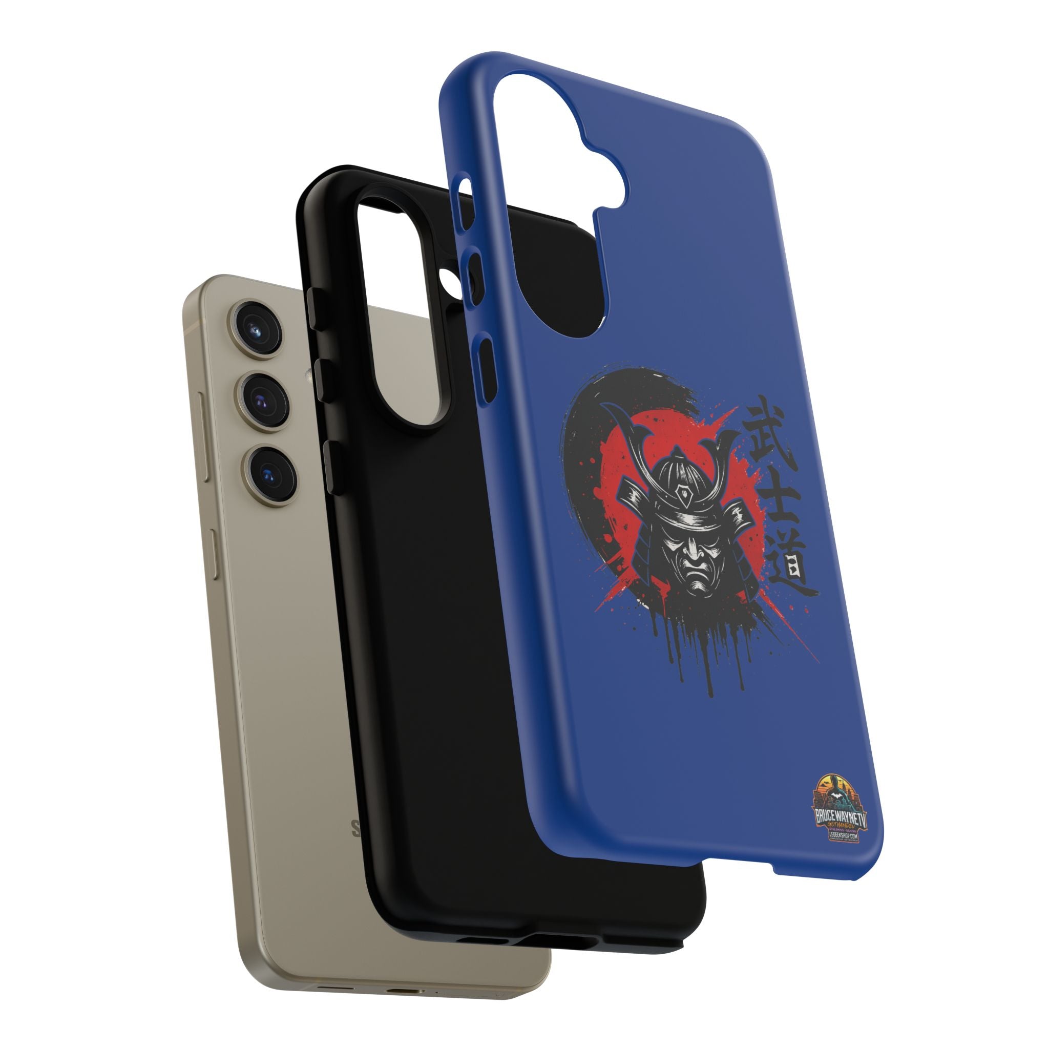 📱 samurai phone case Bleue foncé – coque renforcée Pixel & Galaxy 📱