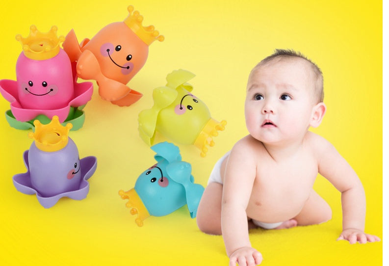 Jouet Bain Enfant Gobelets Empilables Pieuvre Mer