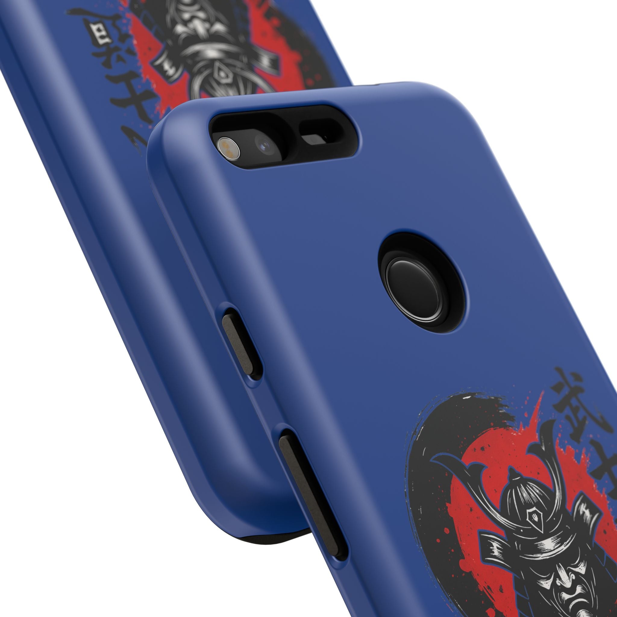 📱 samurai phone case Bleue foncé – coque renforcée Pixel & Galaxy 📱