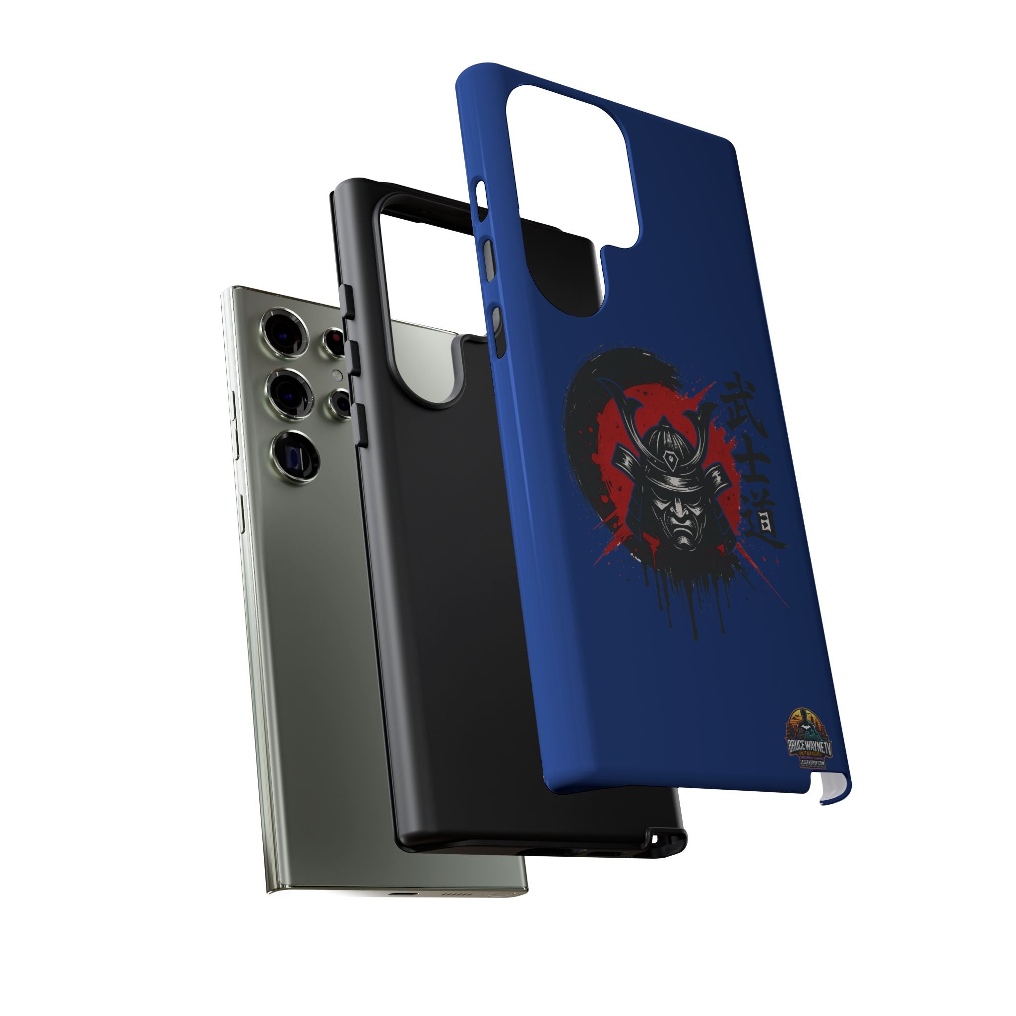 📱 samurai phone case Bleue foncé – coque renforcée Pixel & Galaxy 📱
