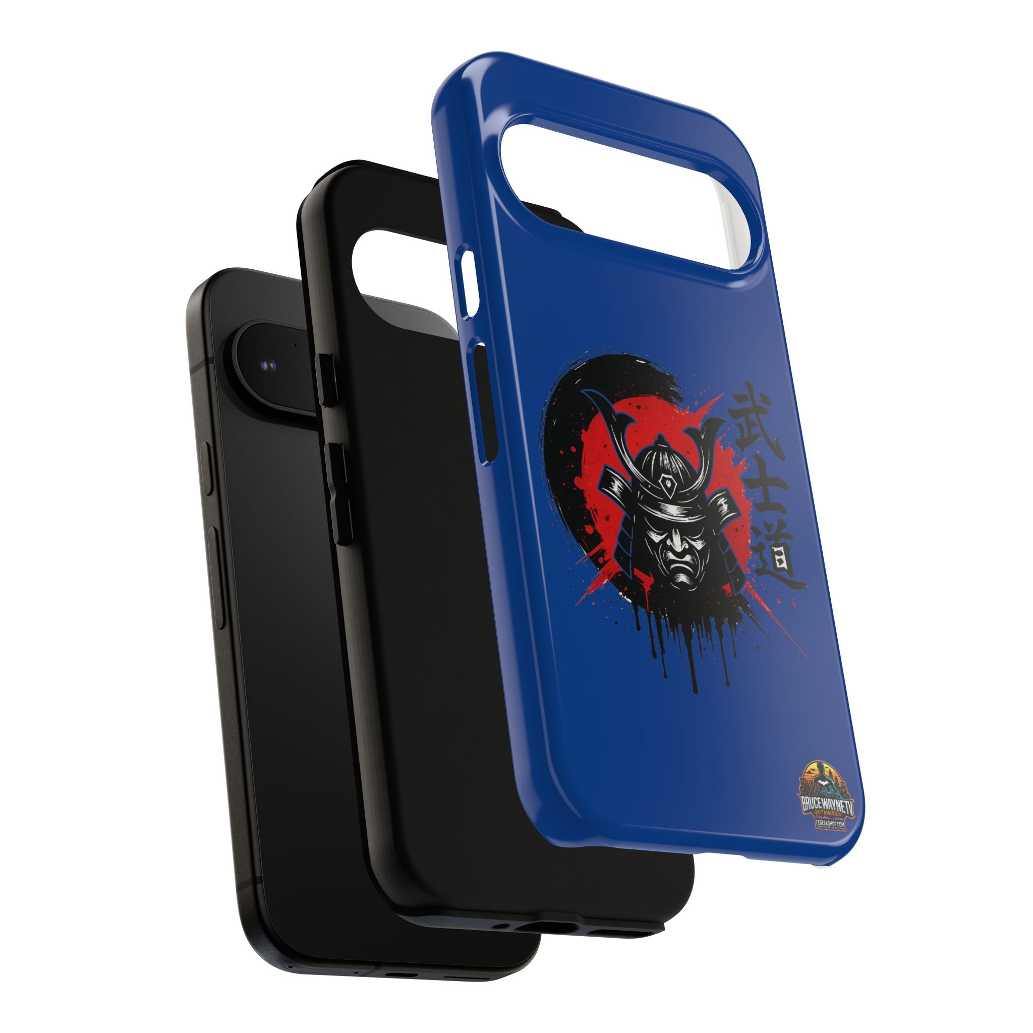 📱 samurai phone case Bleue foncé – coque renforcée Pixel & Galaxy 📱