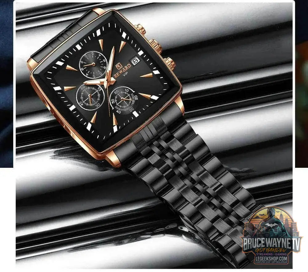 🕶️ REWARD – Montre Homme Quartz Rectangle Bleue Étanche Luxe - Legeekshop