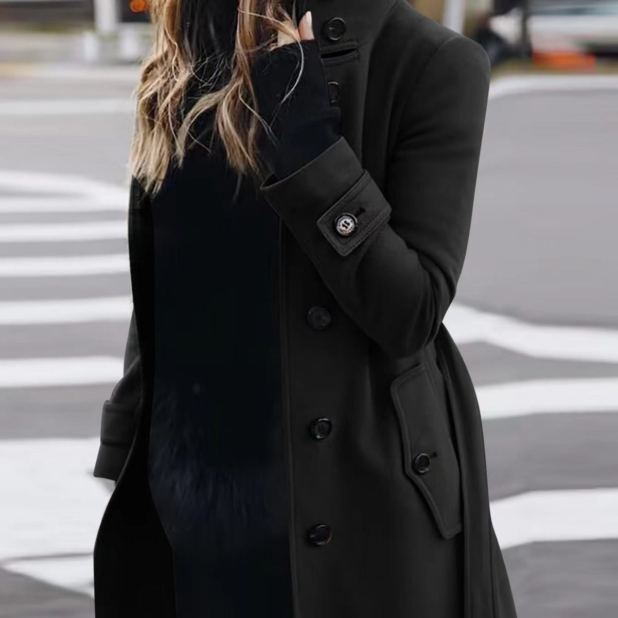 🧥 Manteau Femme Laine Col Montant Slim Fit Élégant 🧥