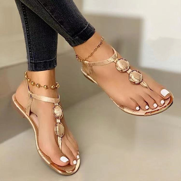 Sandales Tongs Femme Été Plates Strass Plage Casual