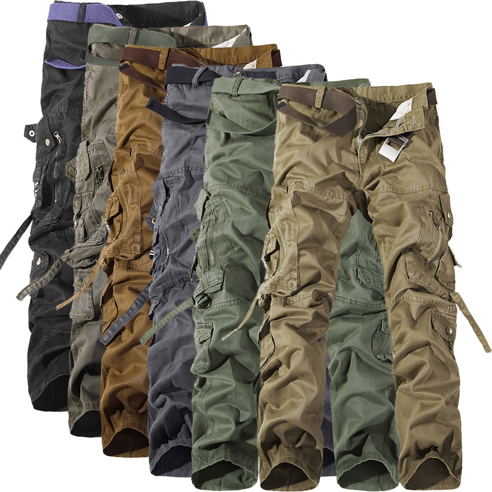 👖 Pantalon Cargo Homme Multi-Poches Coton Lavé Style Militaire 👖