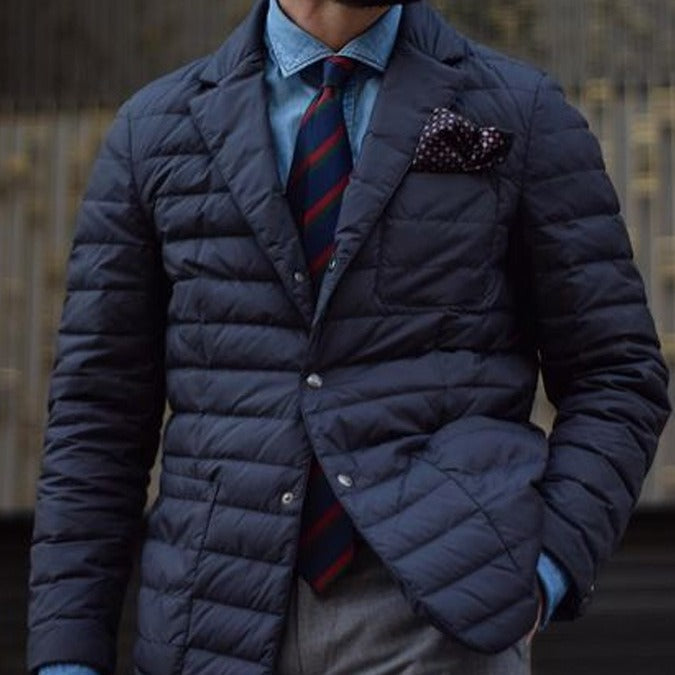 Doudoune Homme Matelassée Coton Automne Hiver Style Britannique