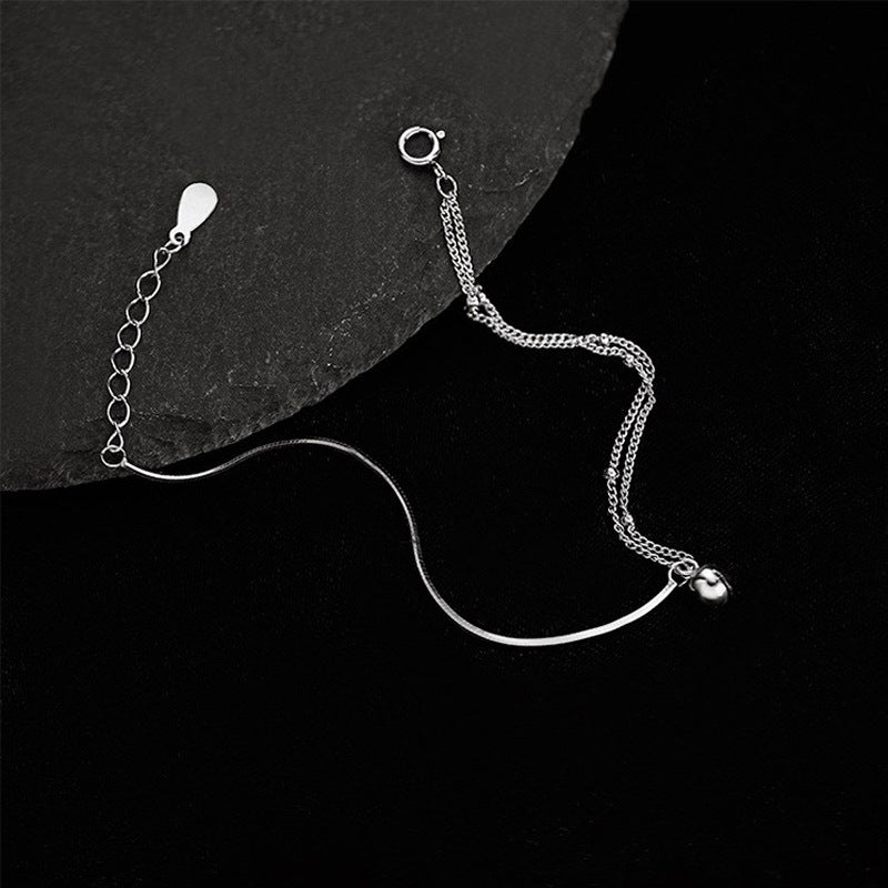 Bracelet Femme Double Couche Asymétrique Cuivre Élégant