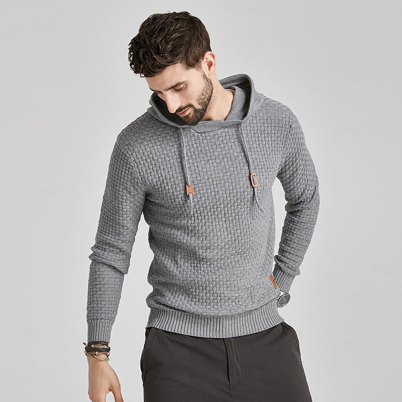 Sweat Capuche Homme Coton Motif Brocart Loose