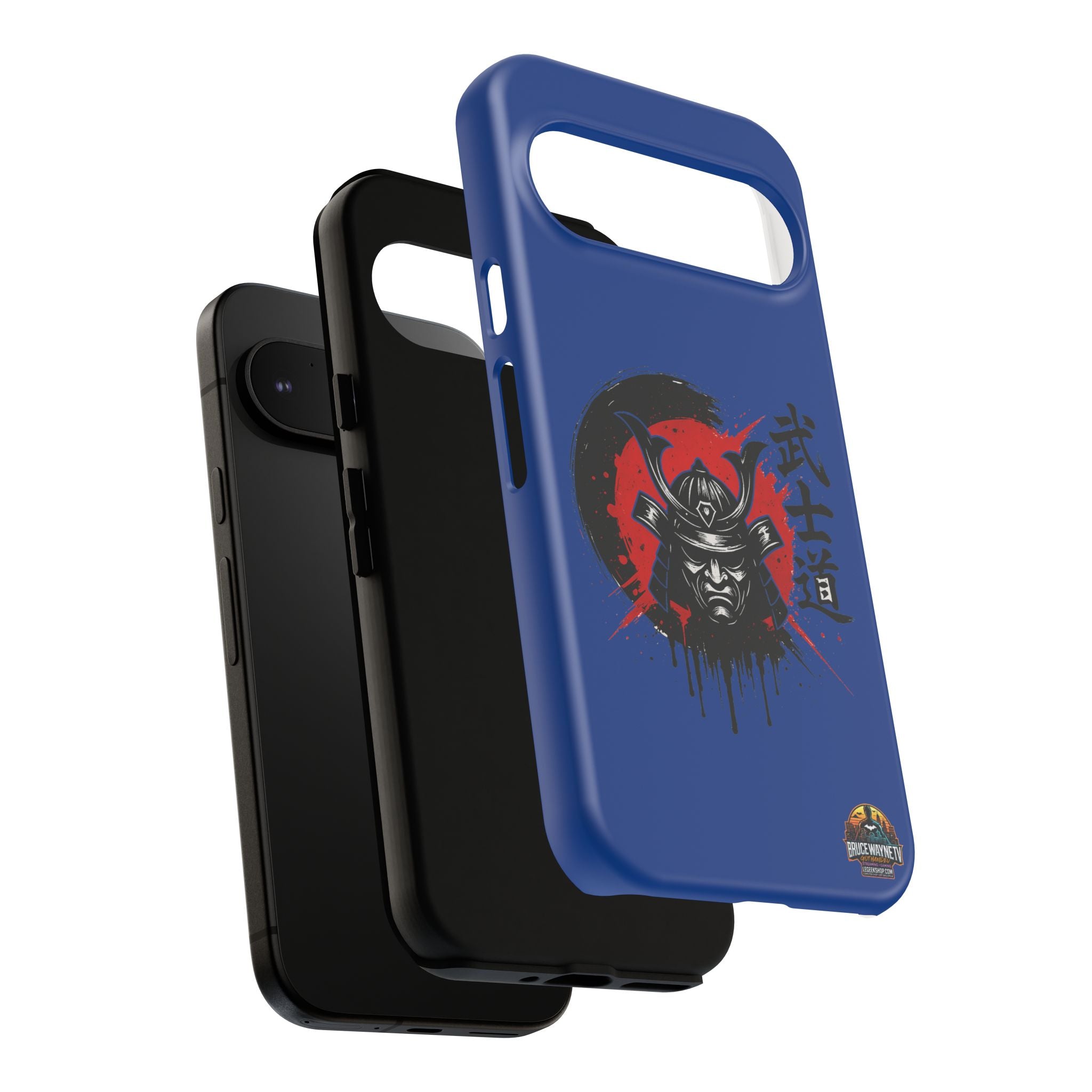 📱 samurai phone case Bleue foncé – coque renforcée Pixel & Galaxy 📱