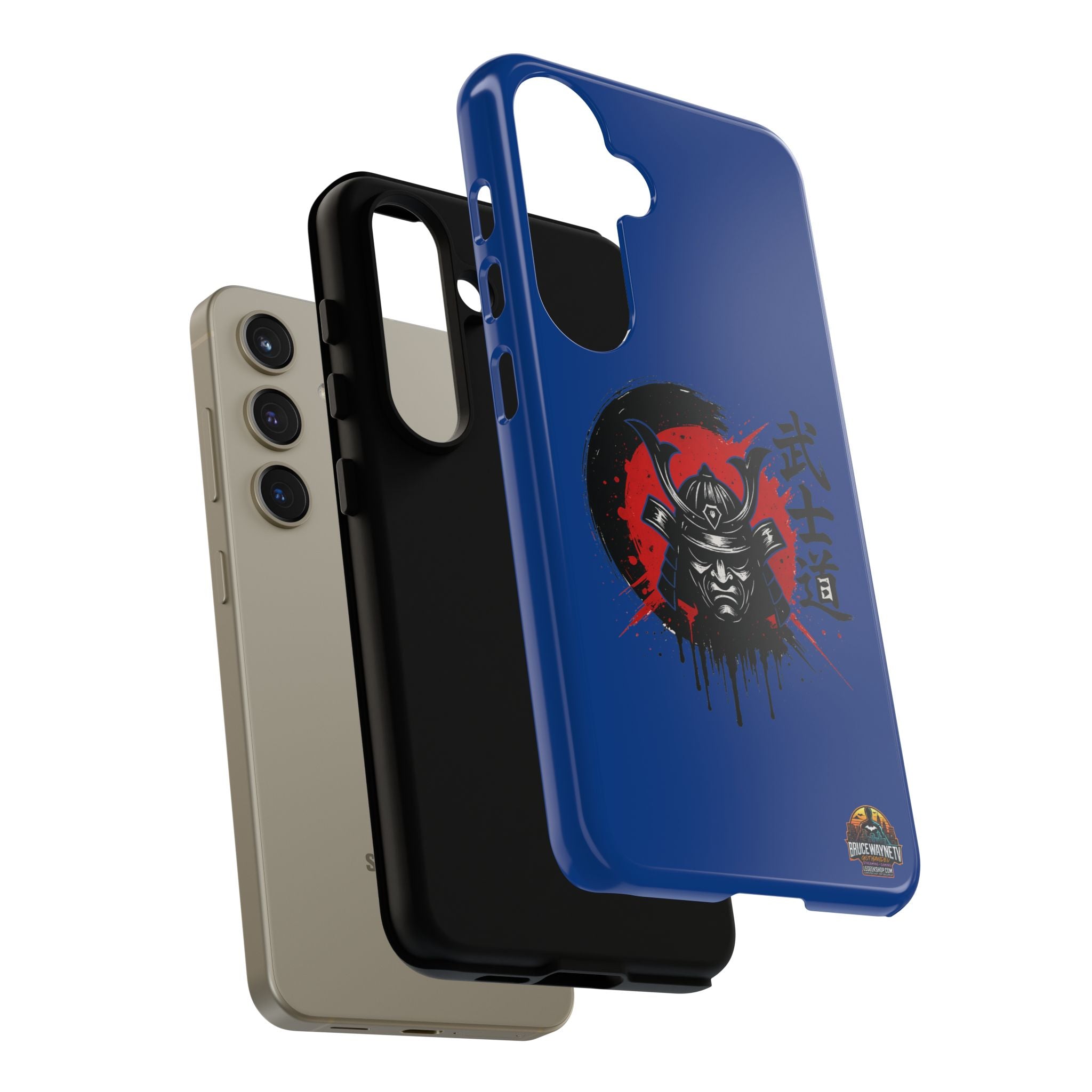 📱 samurai phone case Bleue foncé – coque renforcée Pixel & Galaxy 📱