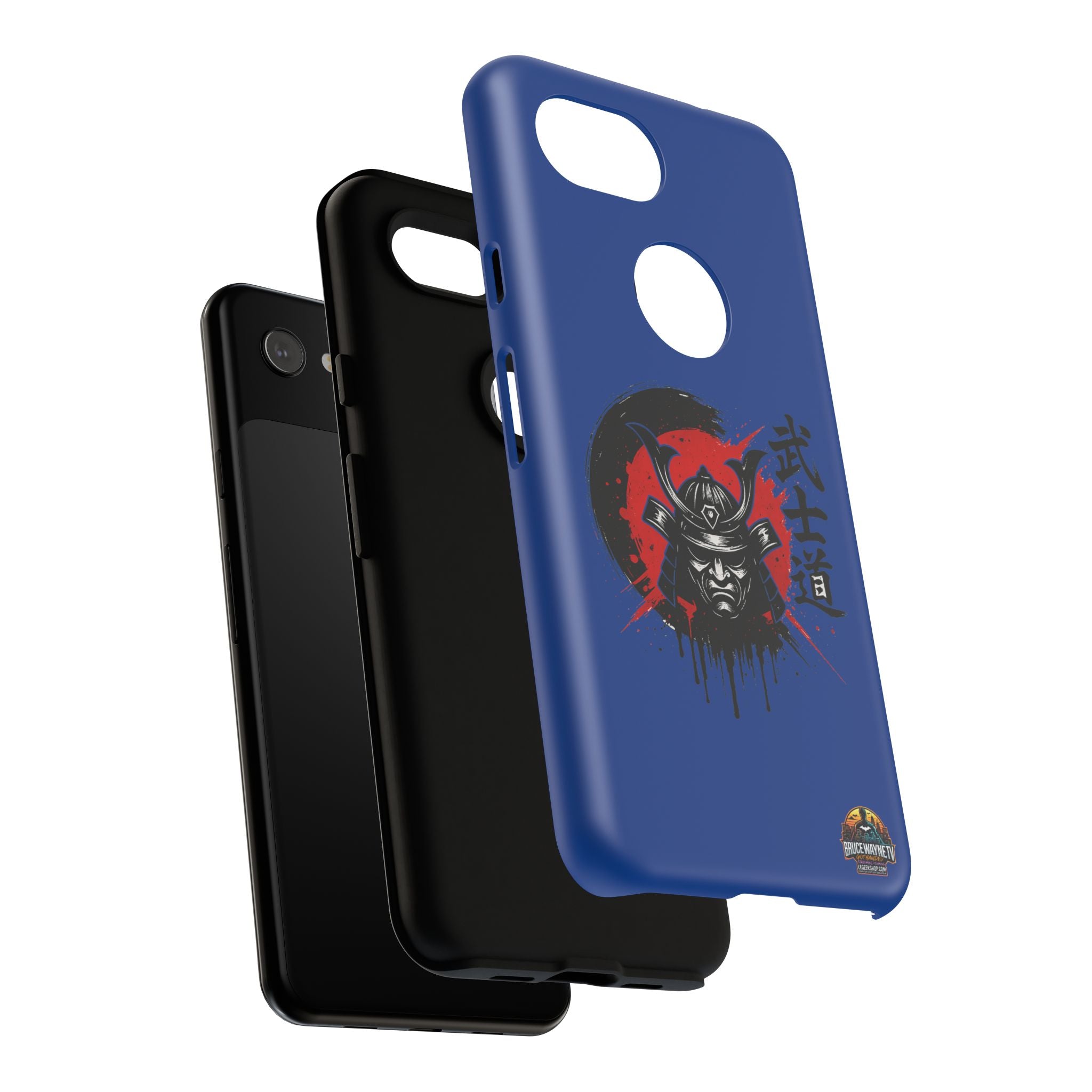 📱 samurai phone case Bleue foncé – coque renforcée Pixel & Galaxy 📱