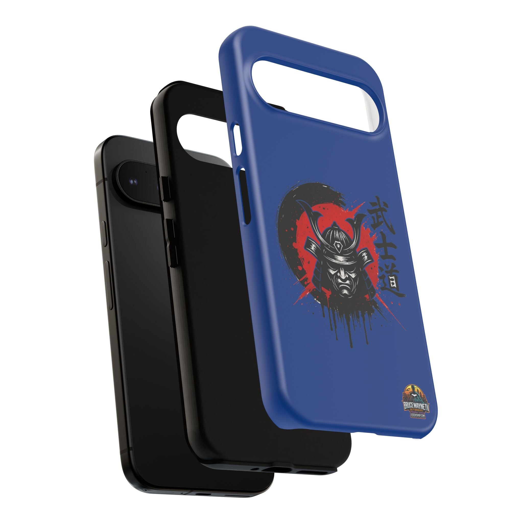 📱 samurai phone case Bleue foncé – coque renforcée Pixel & Galaxy 📱