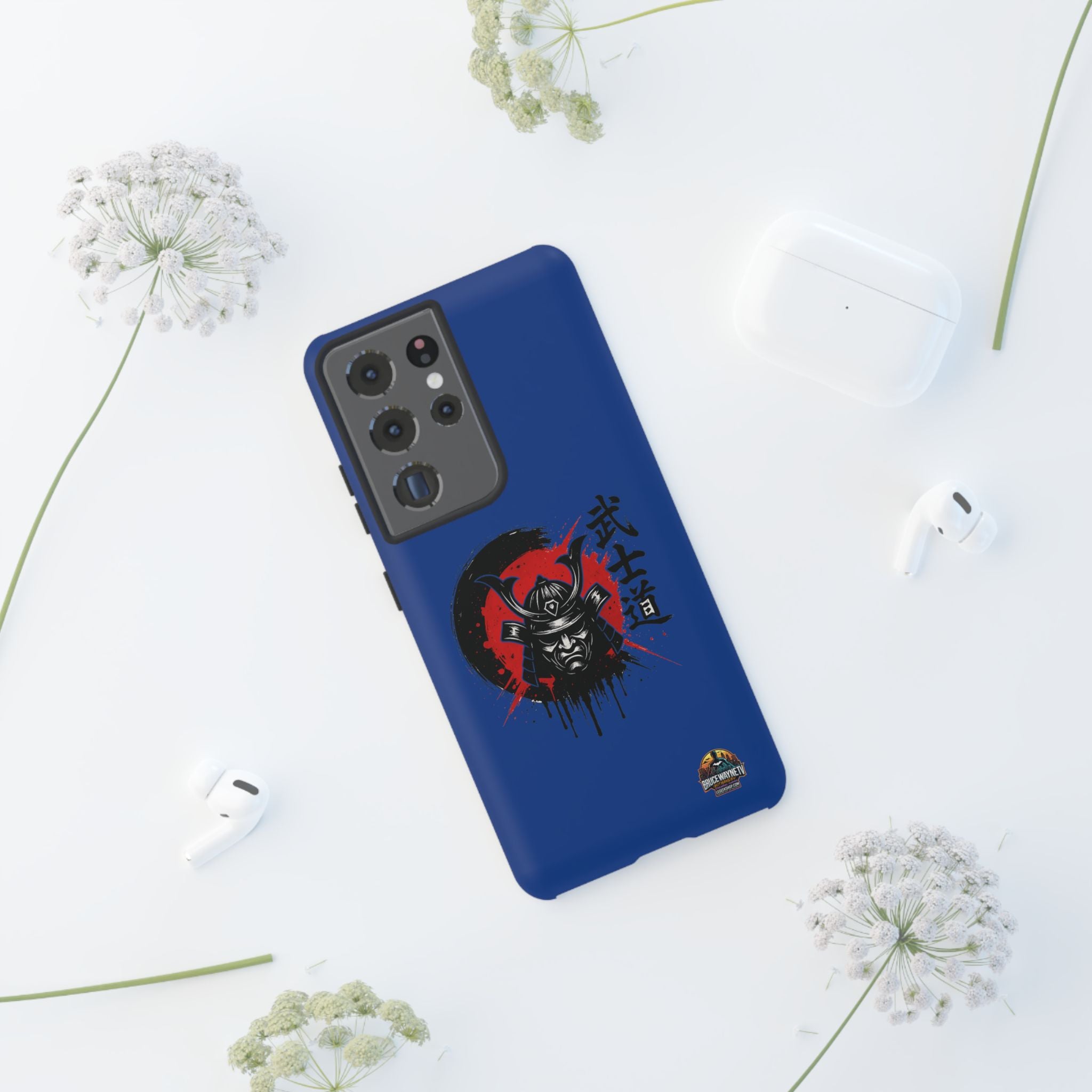📱 samurai phone case Bleue foncé – coque renforcée Pixel & Galaxy 📱