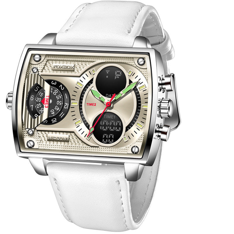 Montre Quartz Électronique Double Affichage Carrée Multifonction