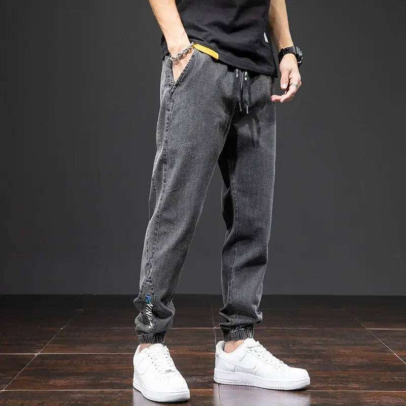 Jean Cargo bleu noir pour hommes pantalon de jogging en Denim Baggy Harem grande taille 6XL 7XL 8XL printemps été
