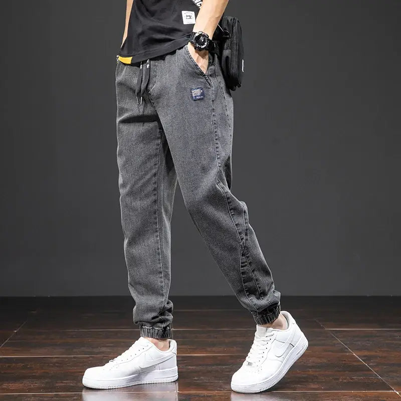 Jean Cargo bleu noir pour hommes pantalon de jogging en Denim Baggy Harem grande taille 6XL 7XL 8XL printemps été