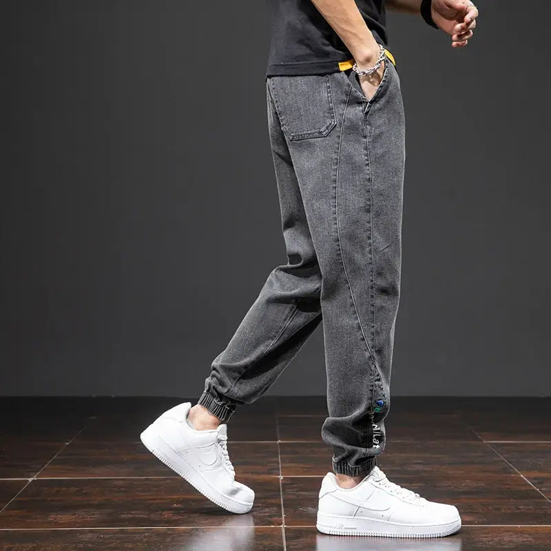 Jean Cargo bleu noir pour hommes pantalon de jogging en Denim Baggy Harem grande taille 6XL 7XL 8XL printemps été