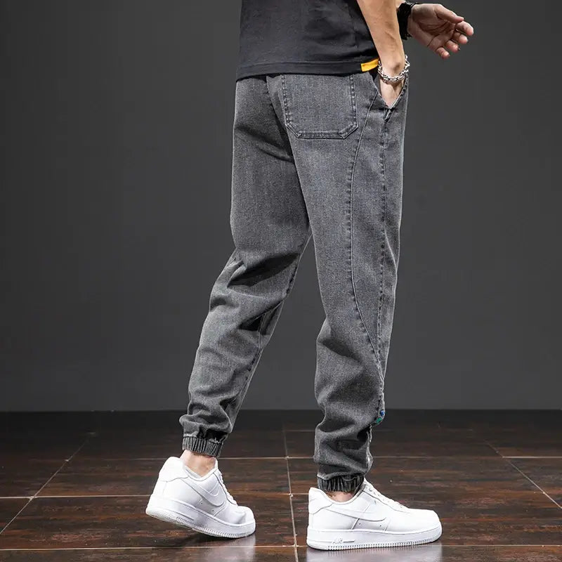 Jean Cargo bleu noir pour hommes pantalon de jogging en Denim Baggy Harem grande taille 6XL 7XL 8XL printemps été