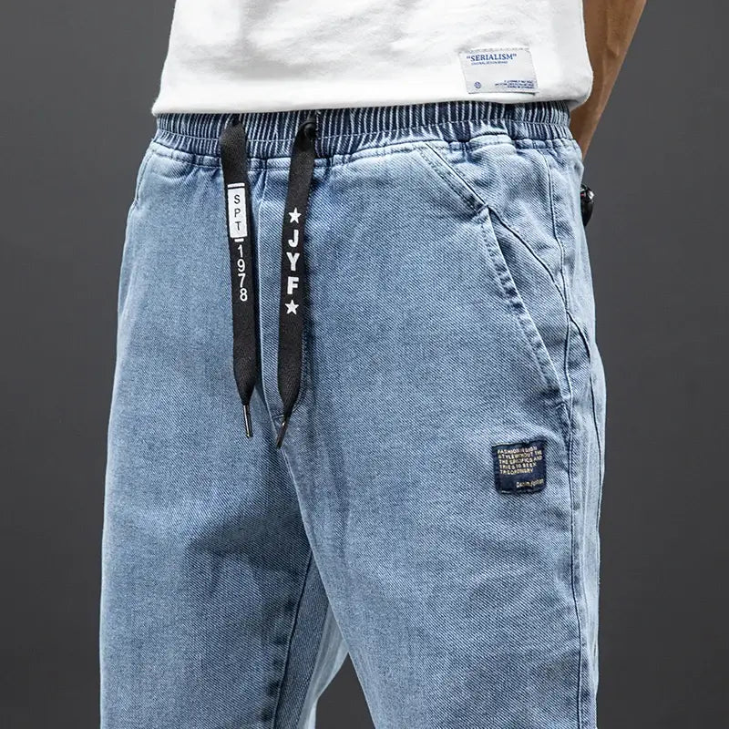 Jean Cargo bleu noir pour hommes pantalon de jogging en Denim Baggy Harem grande taille 6XL 7XL 8XL printemps été